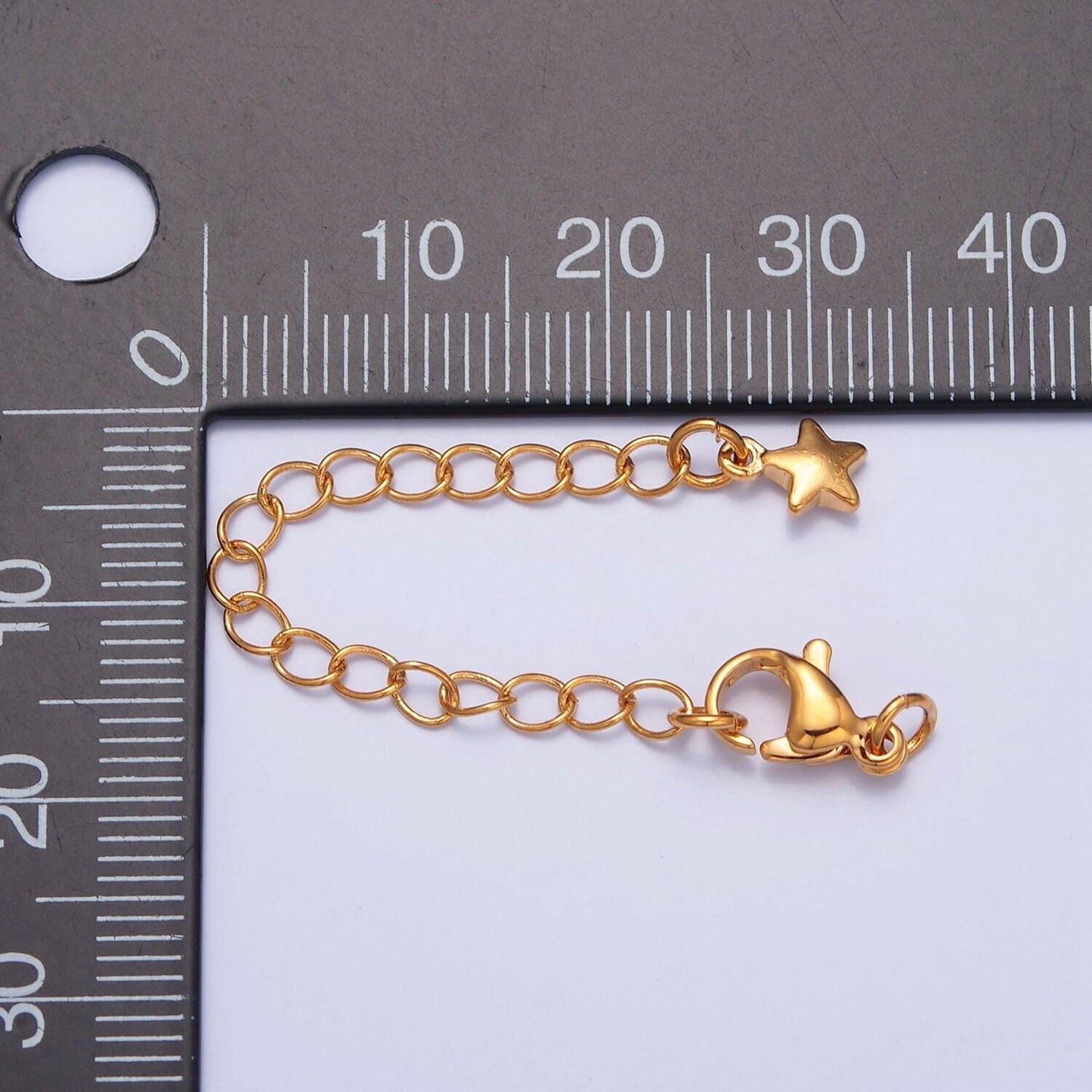 Dainty star 24k/white-gold filled lobster clasp with chain extender | l-743, l-776