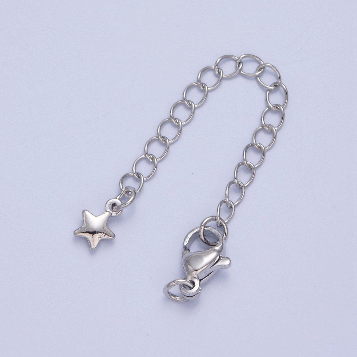 Dainty star 24k/white-gold filled lobster clasp with chain extender | l-743, l-776