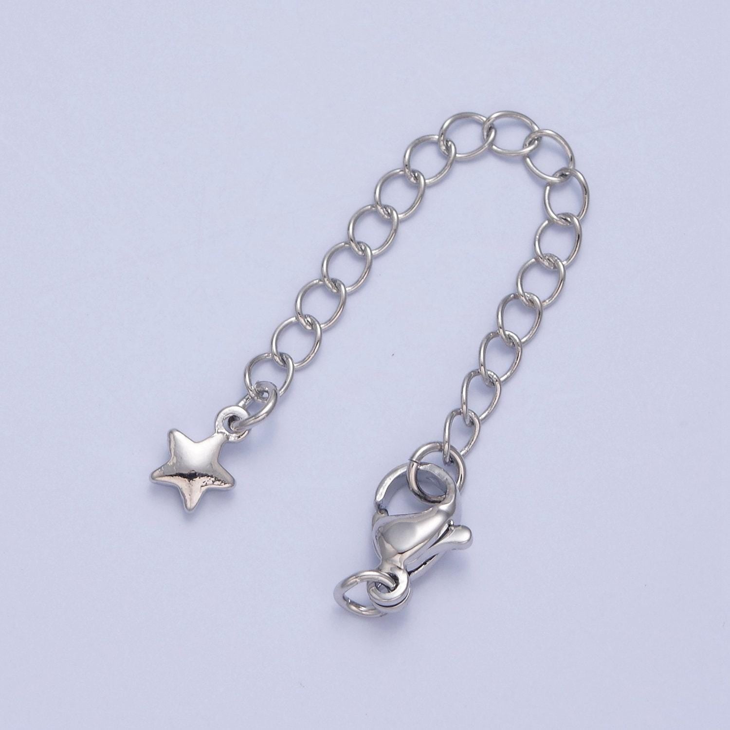 Dainty star 24k/white-gold filled lobster clasp with chain extender | l-743, l-776