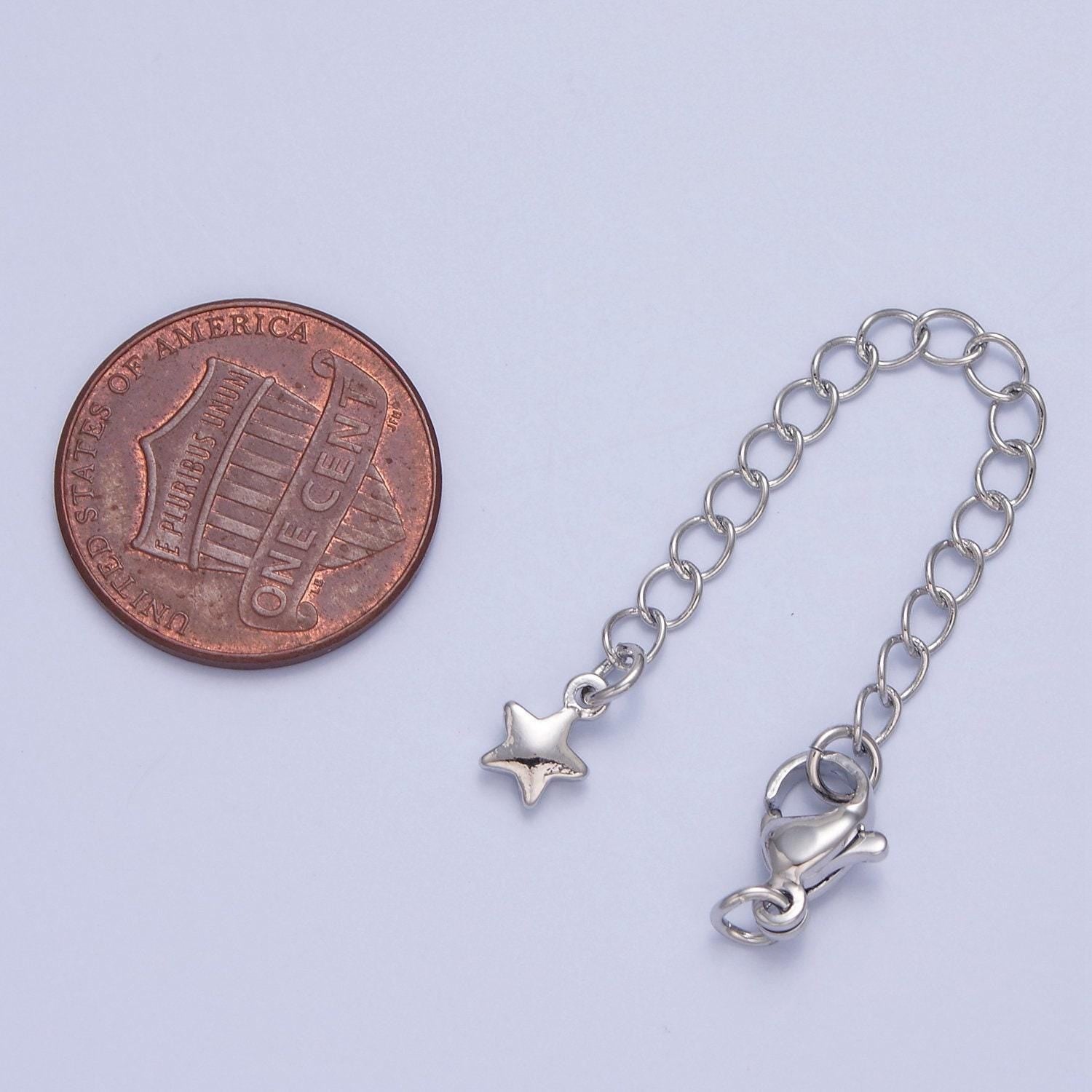 Dainty star 24k/white-gold filled lobster clasp with chain extender | l-743, l-776