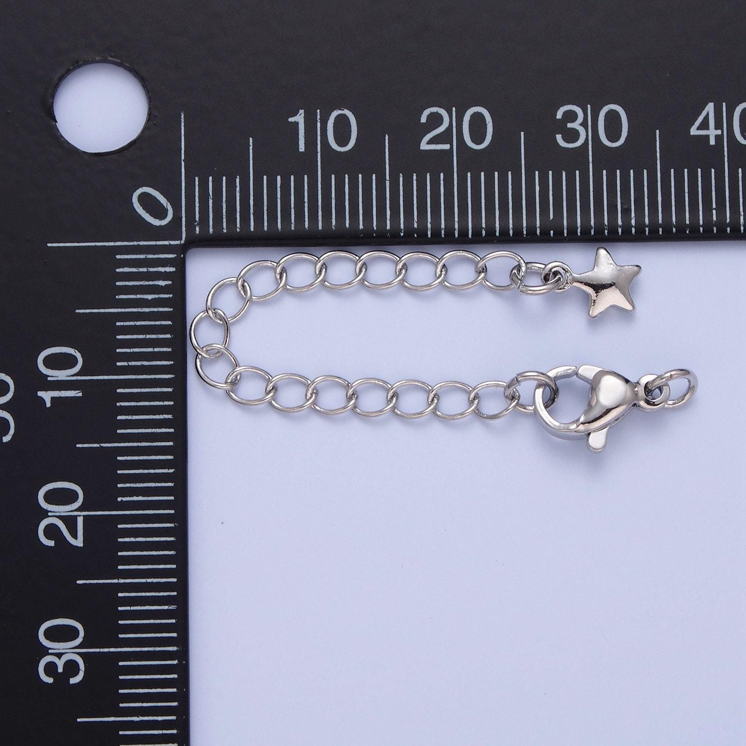 Dainty star 24k/white-gold filled lobster clasp with chain extender | l-743, l-776