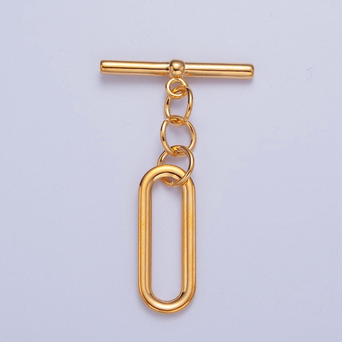 Gold, white-gold filled long oval toggle clasps, minimalist gold & silver toggle clasps for diy jewelry making, l-747