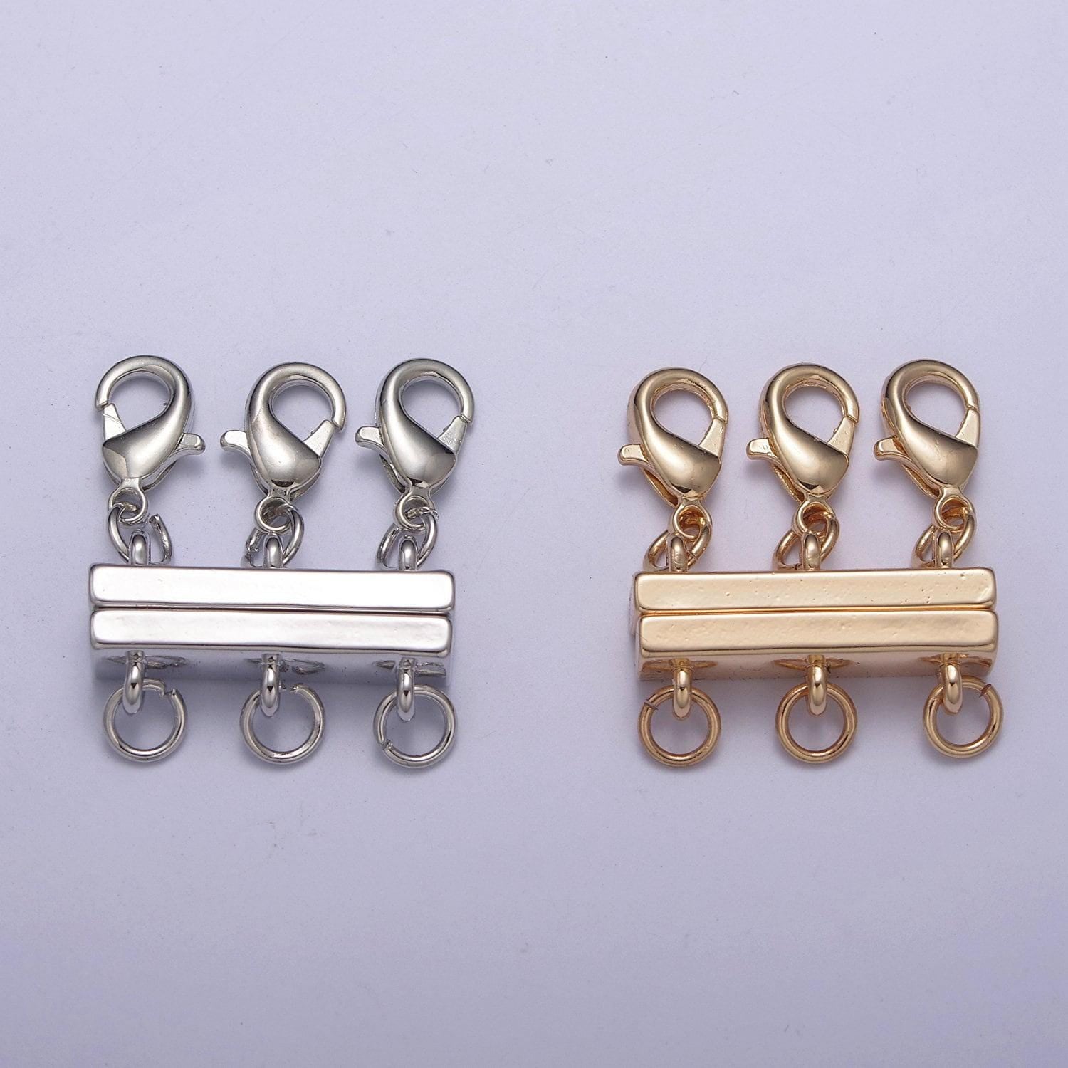 Layered necklace detangler clasp magnetic necklace detangler, multiple strand chain necklace / bracelet component