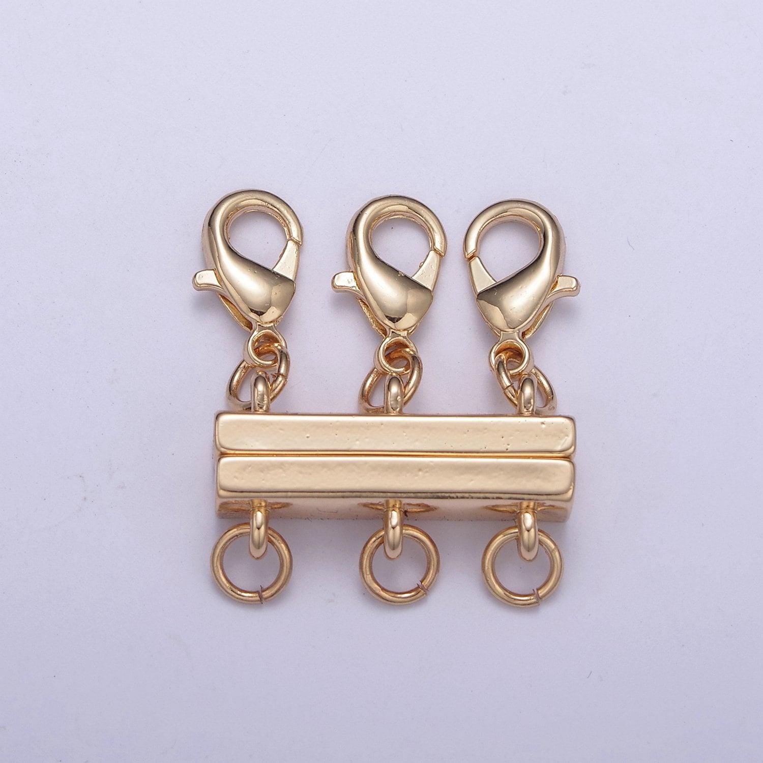 Layered necklace detangler clasp magnetic necklace detangler, multiple strand chain necklace / bracelet component