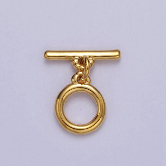 Mini gold round toggle clasp, bracelet necklace jewelry clasps, 24k gold filled ot clasp l-715
