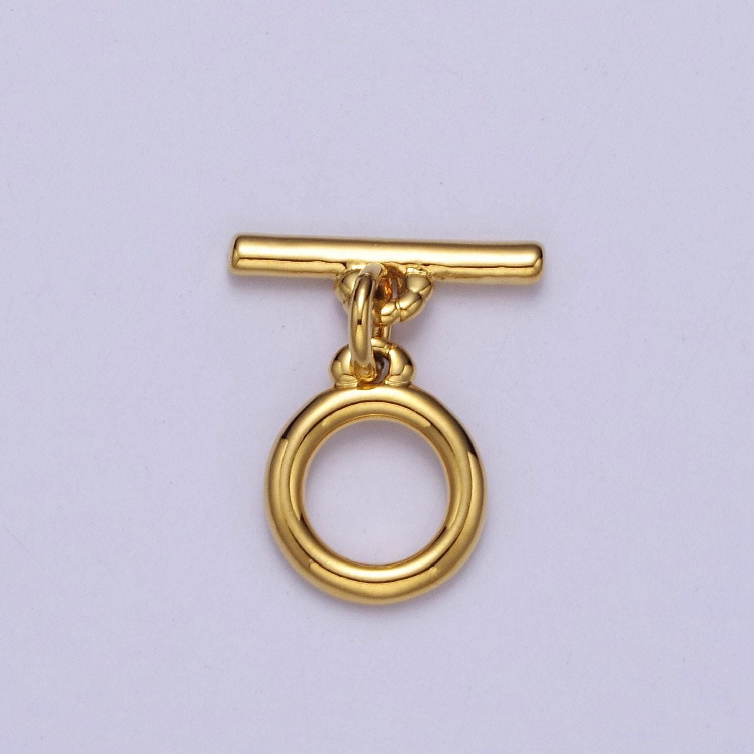 Mini gold round toggle clasp, bracelet necklace jewelry clasps, 24k gold filled ot clasp l-715