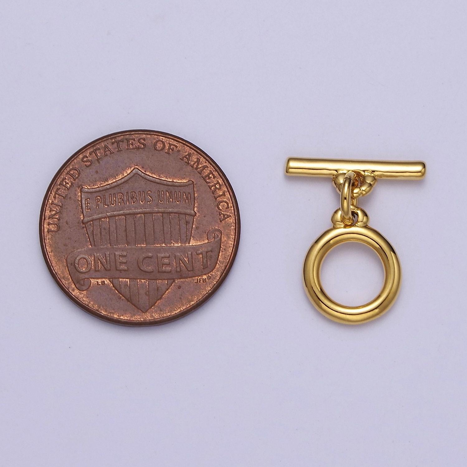 Mini gold round toggle clasp, bracelet necklace jewelry clasps, 24k gold filled ot clasp l-715