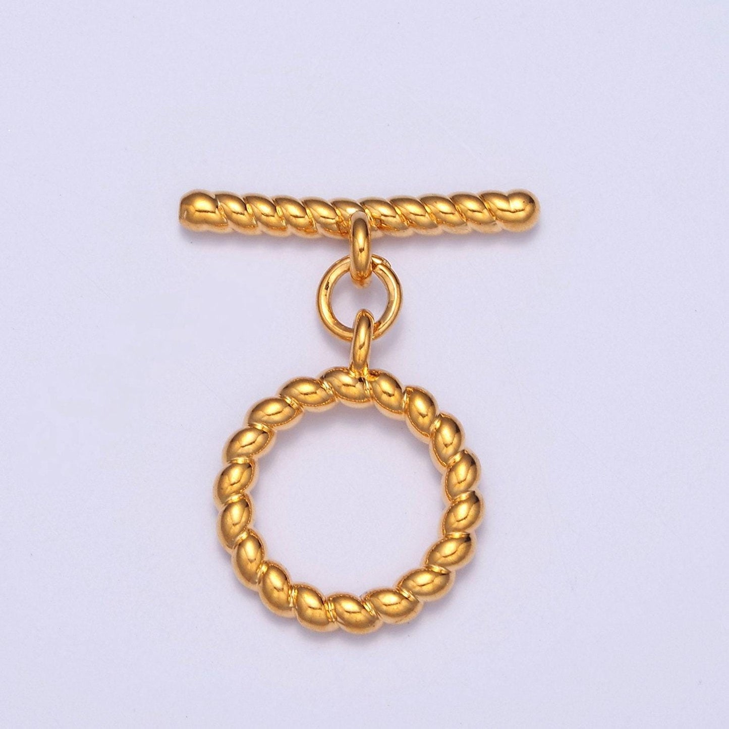Gold, white-gold filled twisted round circle toggle clasps, minimalist gold & silver toggle clasps for diy jewelry making | l-713, l-714