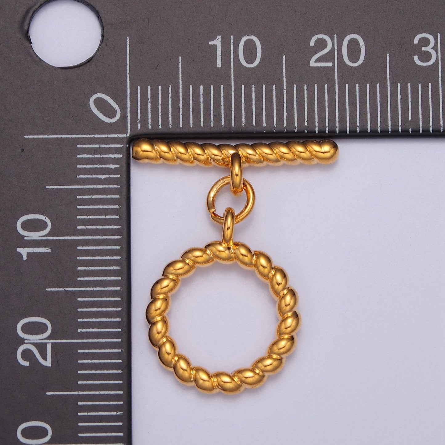 Gold, white-gold filled twisted round circle toggle clasps, minimalist gold & silver toggle clasps for diy jewelry making | l-713, l-714