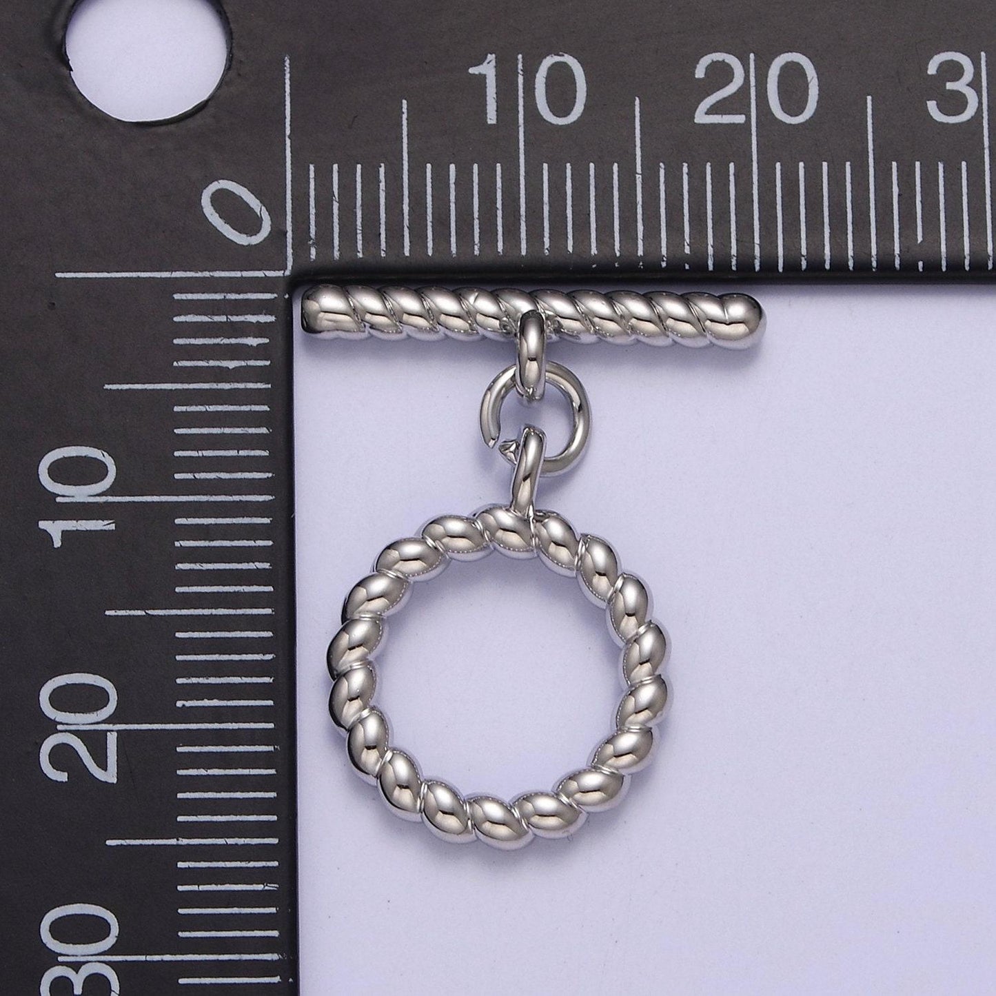 Gold, white-gold filled twisted round circle toggle clasps, minimalist gold & silver toggle clasps for diy jewelry making | l-713, l-714