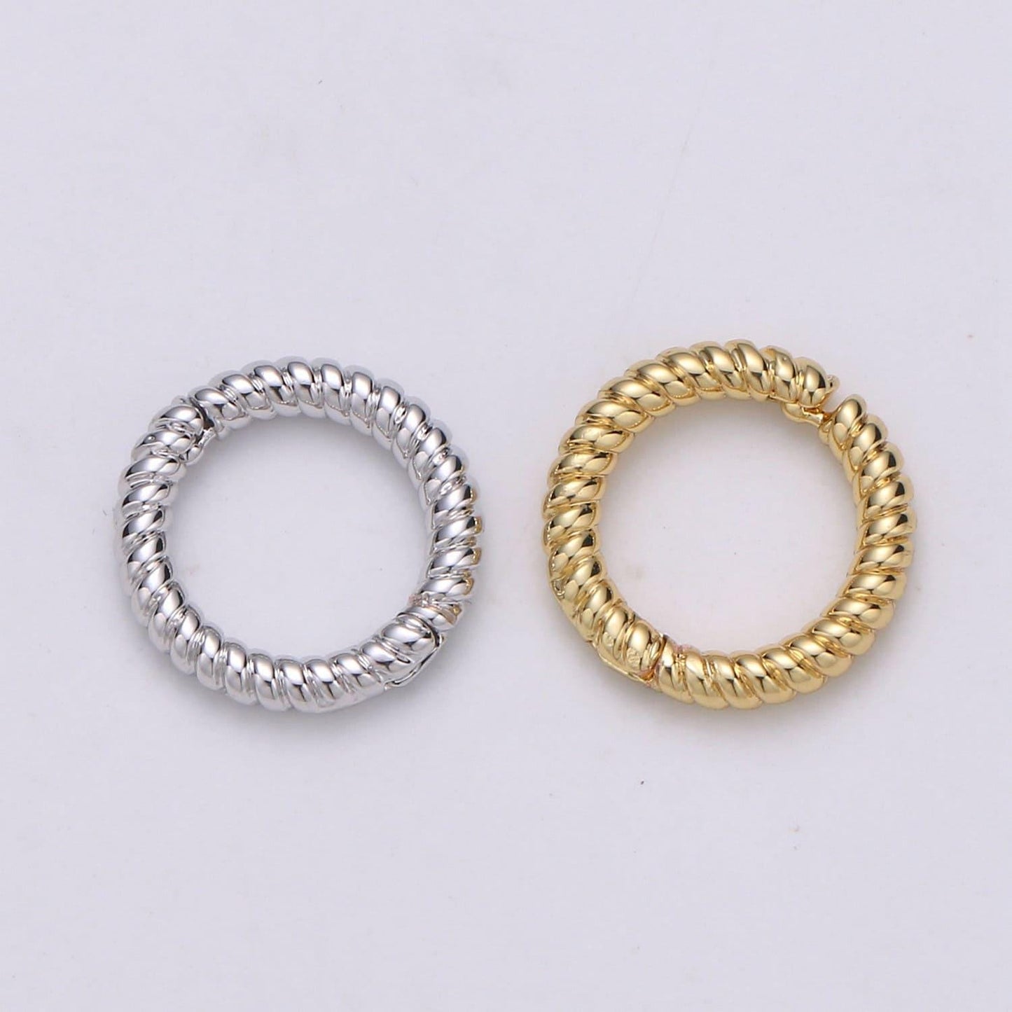 1 pc twisted gold spring gate ring, 11 mm marine rope push gate ring, charm holder clasp for connector, wristlet holder supp-1003, 1004