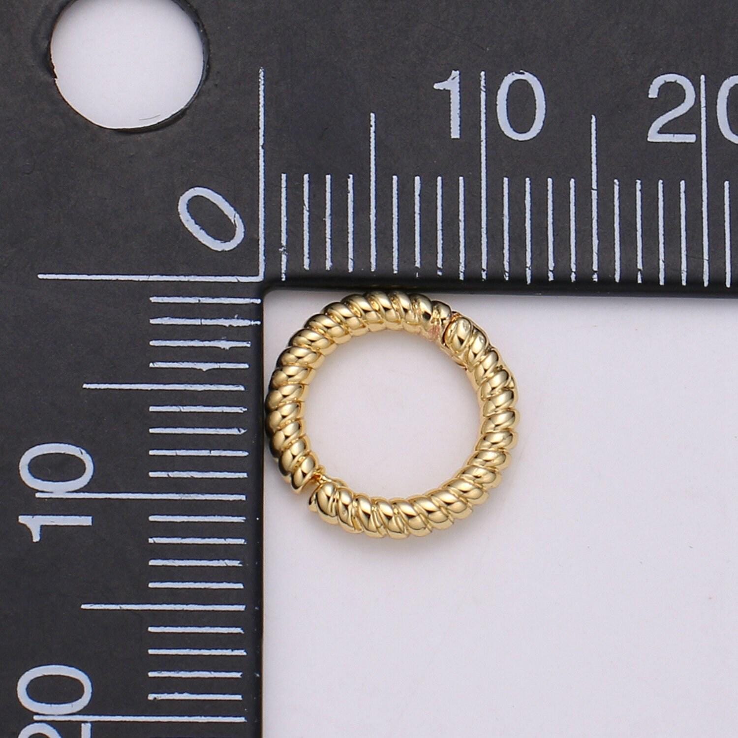 1 pc twisted gold spring gate ring, 11 mm marine rope push gate ring, charm holder clasp for connector, wristlet holder supp-1003, 1004