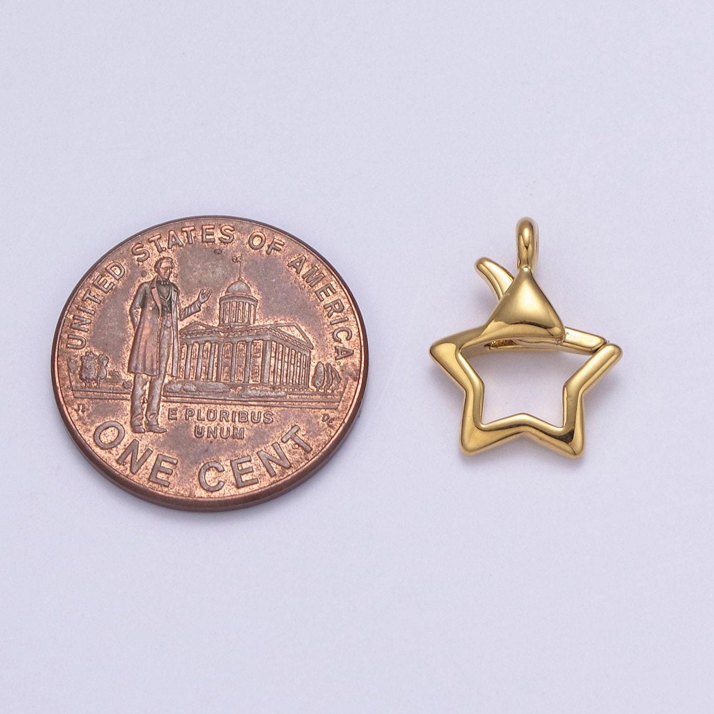 Gold or silver open star lobster clasp clasp celestial charm enhancer clasp wholesale supply l-659