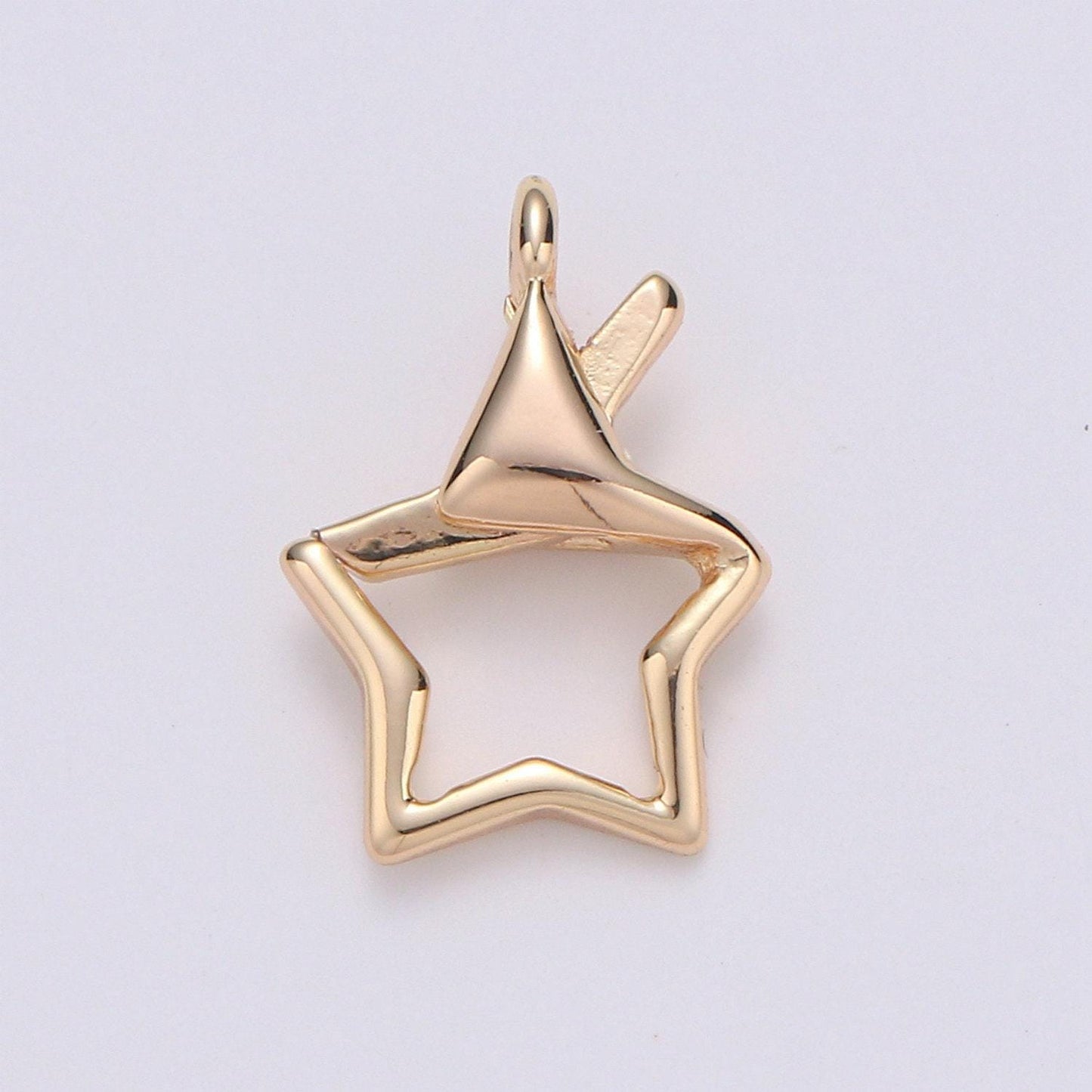 Gold or silver open star lobster clasp clasp celestial charm enhancer clasp wholesale supply l-659