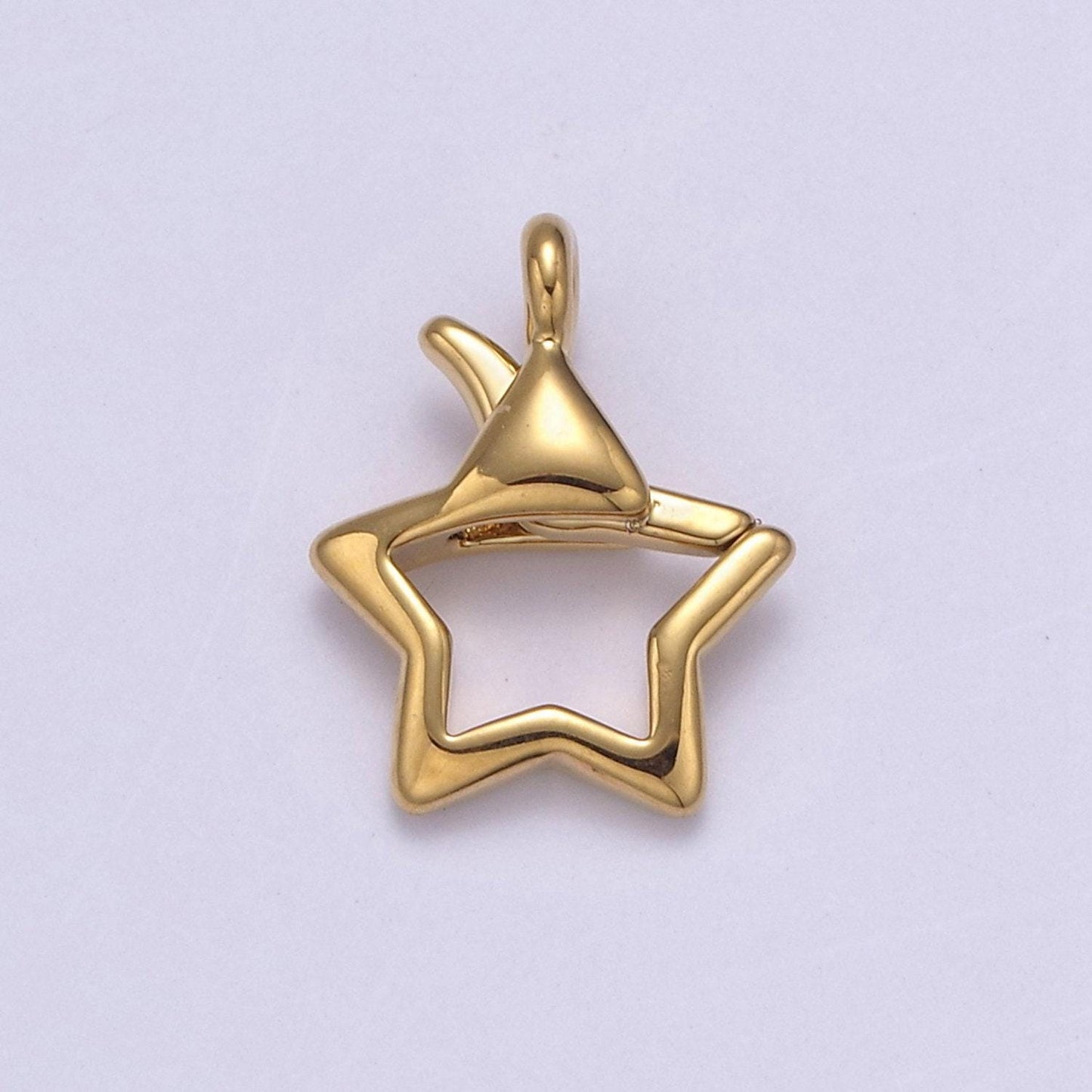 Gold or silver open star lobster clasp clasp celestial charm enhancer clasp wholesale supply l-659