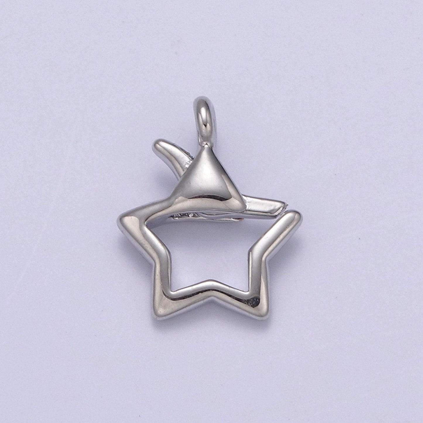 Gold or silver open star lobster clasp clasp celestial charm enhancer clasp wholesale supply l-659