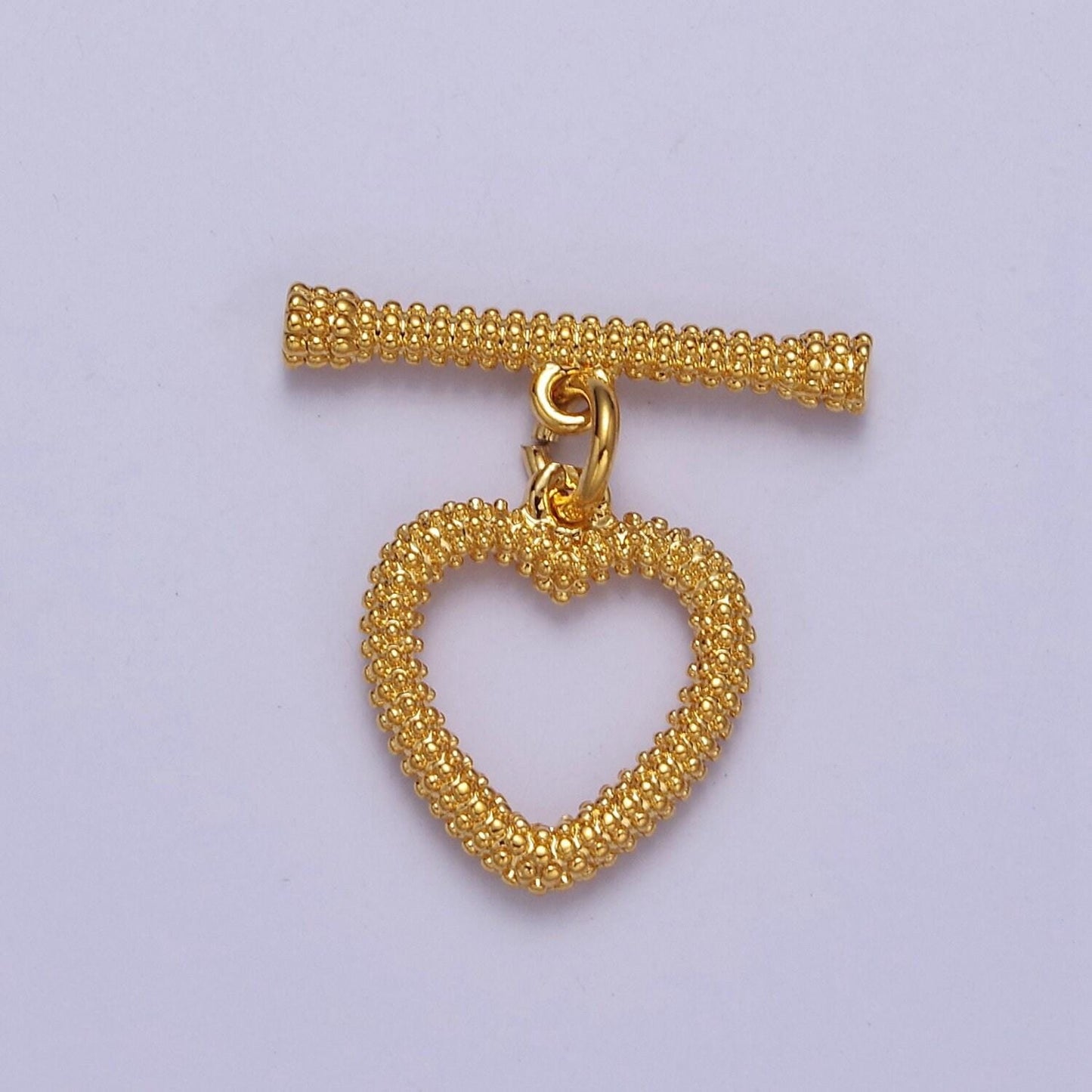 Heart toggle clasp connector, 24k gold filled toggle clasp, jewelry end clasp for bracelet, necklace closure l-644