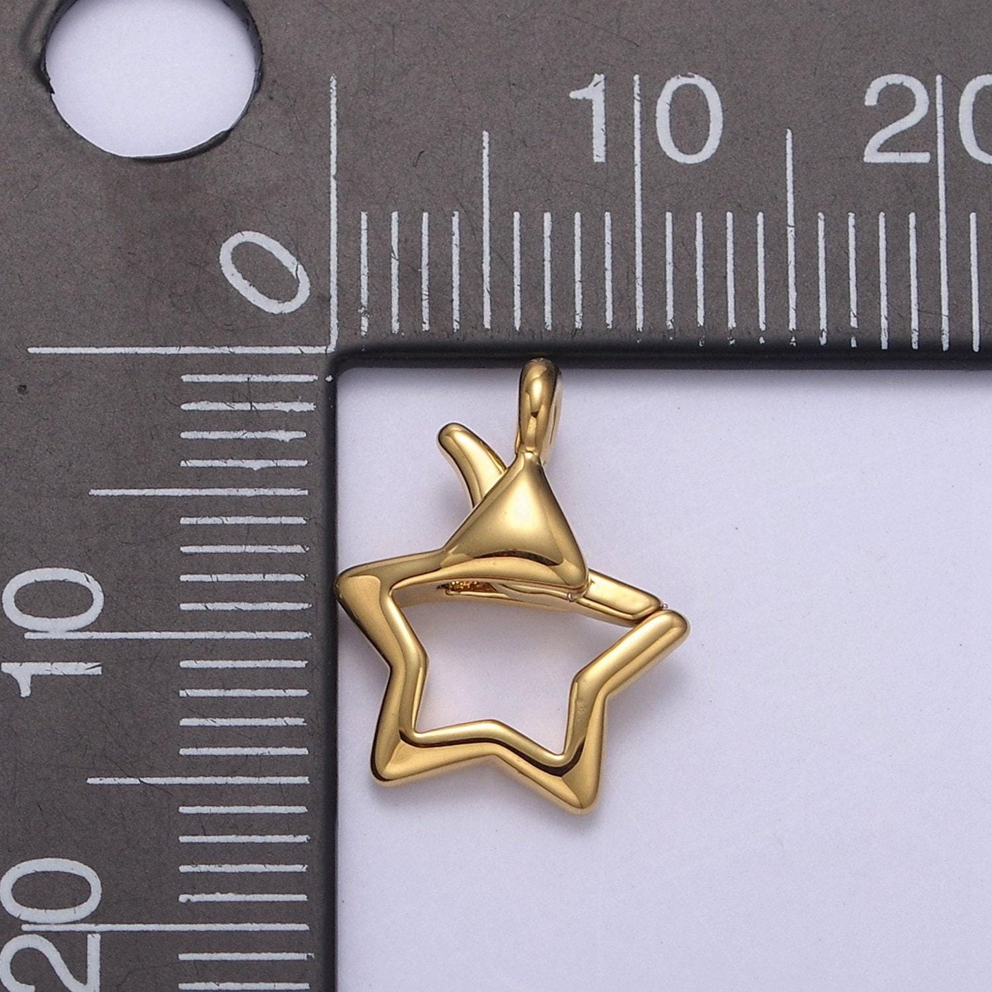 Gold or silver open star lobster clasp clasp celestial charm enhancer clasp wholesale supply l-659