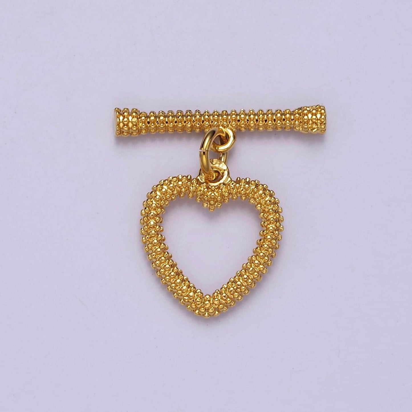 Heart toggle clasp connector, 24k gold filled toggle clasp, jewelry end clasp for bracelet, necklace closure l-644