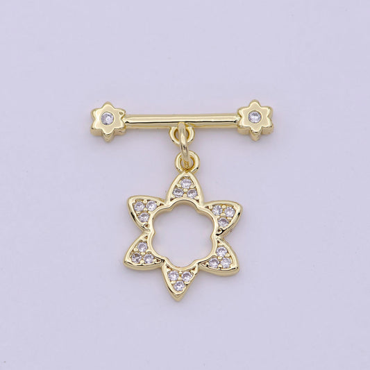14k gold filled ot toggle clasps star cz clasps connectors for jewelry handmade making bracelet necklace l-631