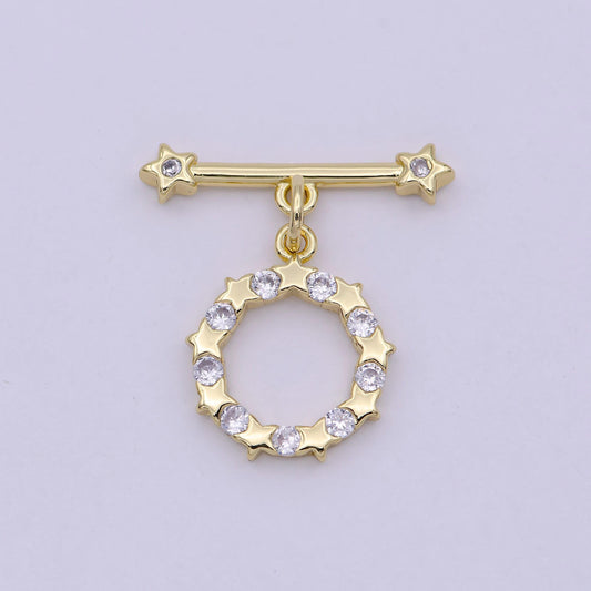 14k gold filled ot toggle clasps star cz clasps connectors for jewelry handmade making bracelet necklace l-630