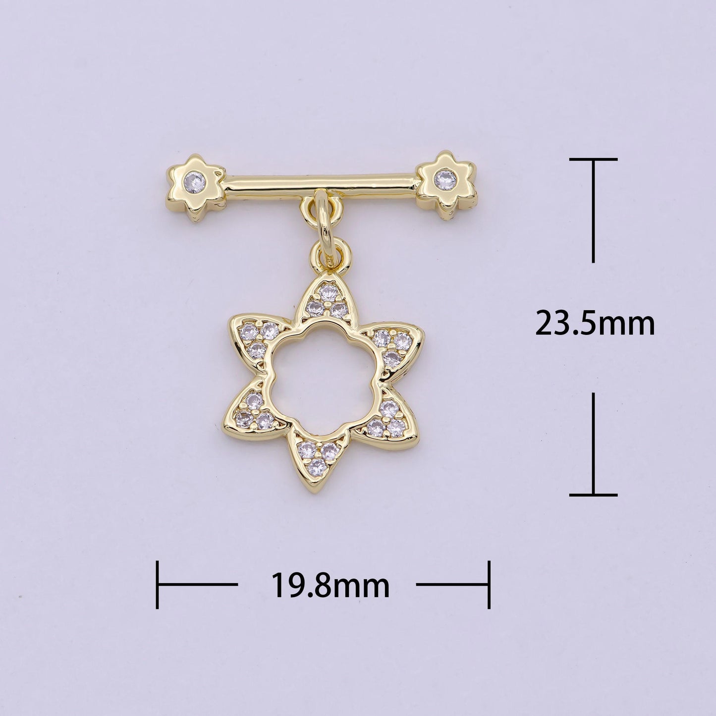 14k gold filled ot toggle clasps star cz clasps connectors for jewelry handmade making bracelet necklace l-631