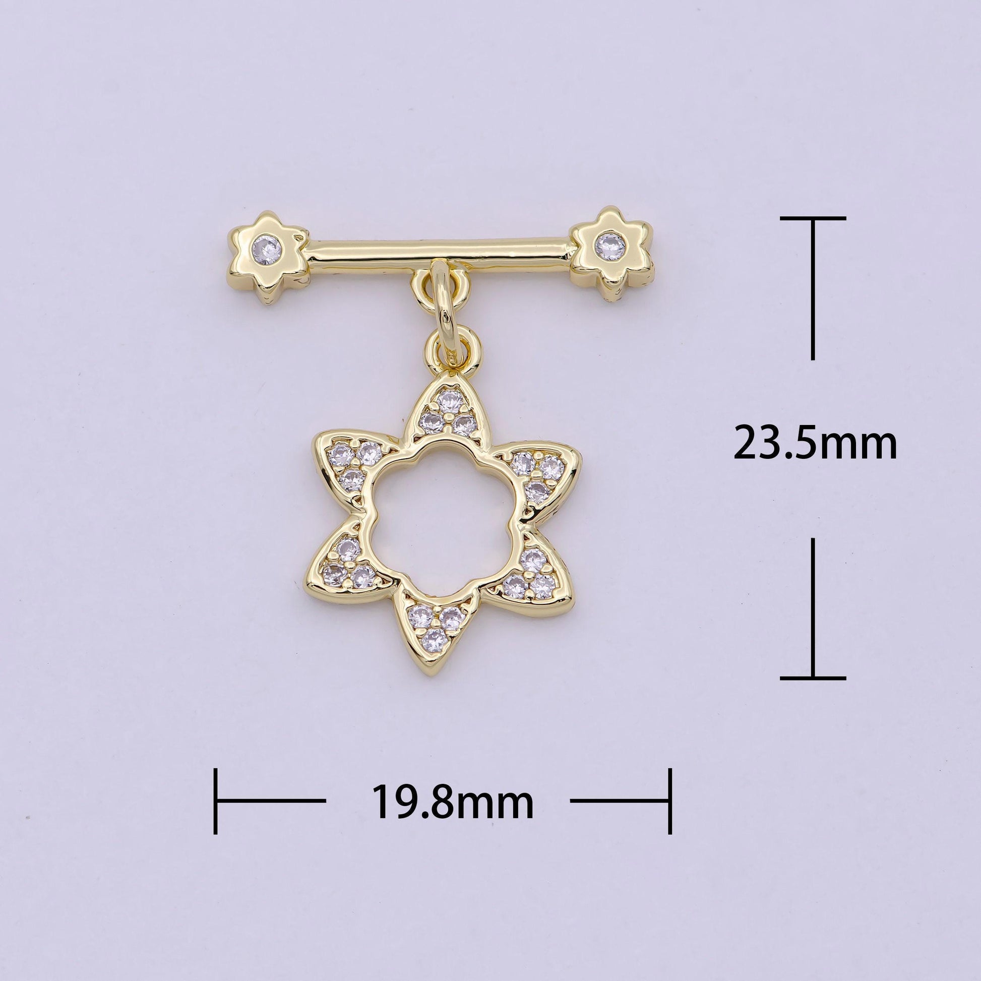 14k gold filled ot toggle clasps star cz clasps connectors for jewelry handmade making bracelet necklace l-631