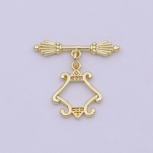 Wholesale gold toggle clasp, vintage ot clasp fancy design ot clasp bulk supply for bracelet necklace component l-625