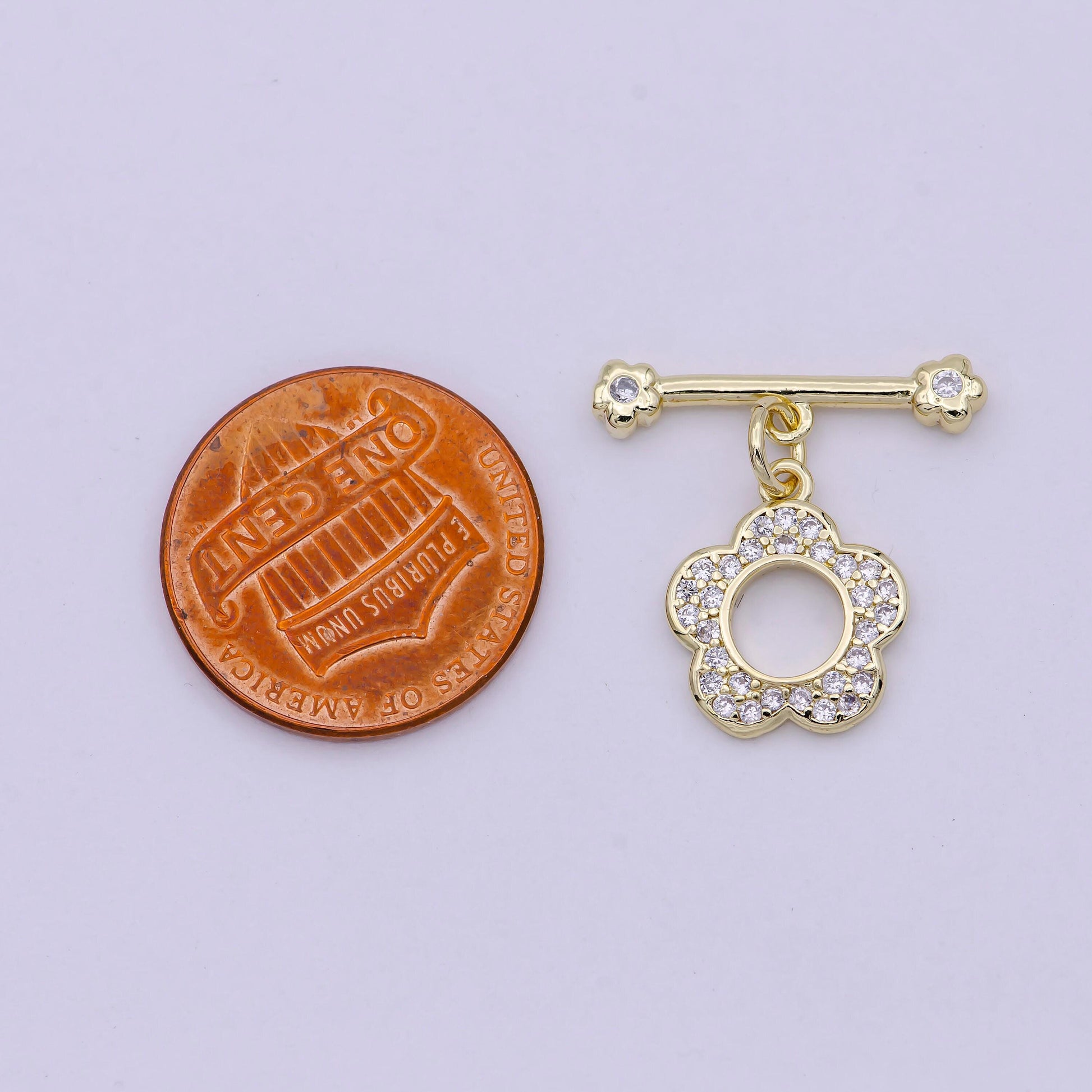 14k gold filled ot toggle clasps daisy flower cz clasps connectors for jewelry handmade making bracelet necklace l-623