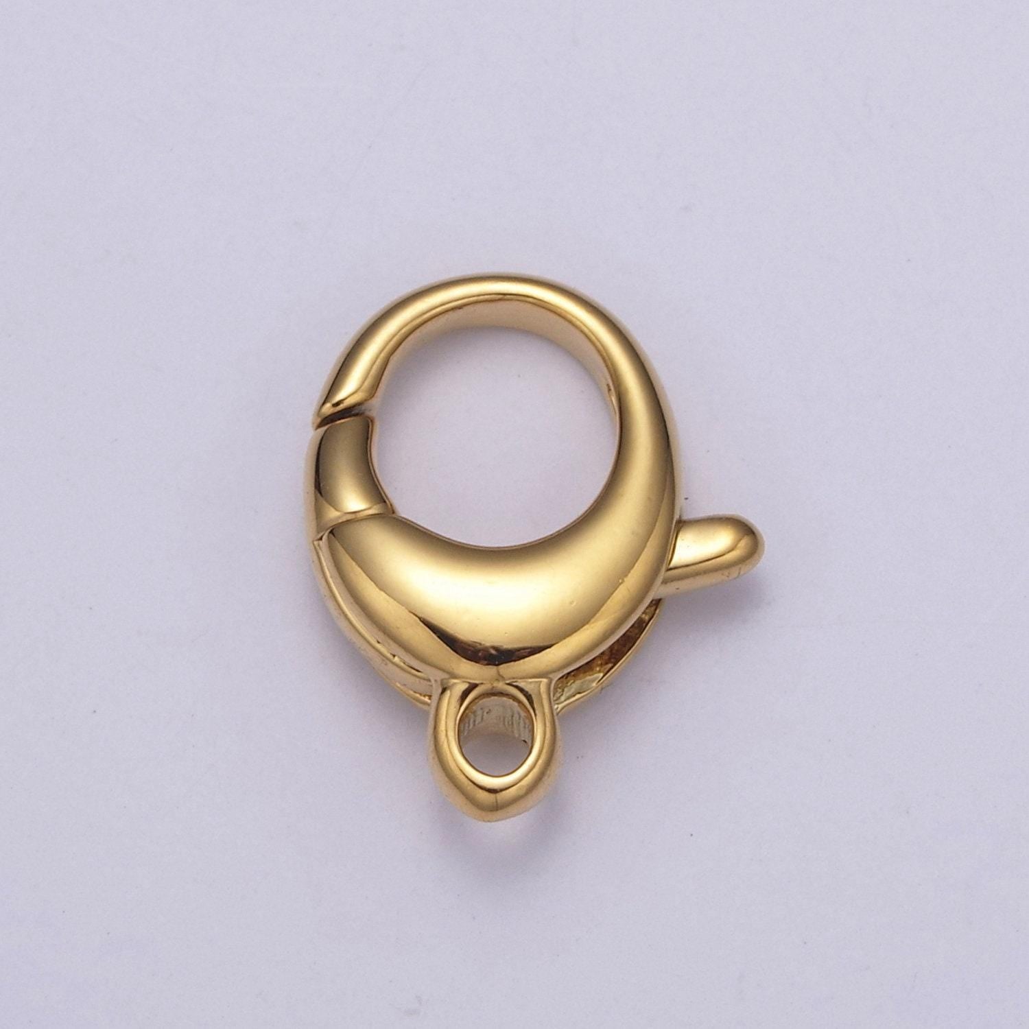 Gold / silver lobster clasps - oval style in 24k gold filled l-594 / l-595