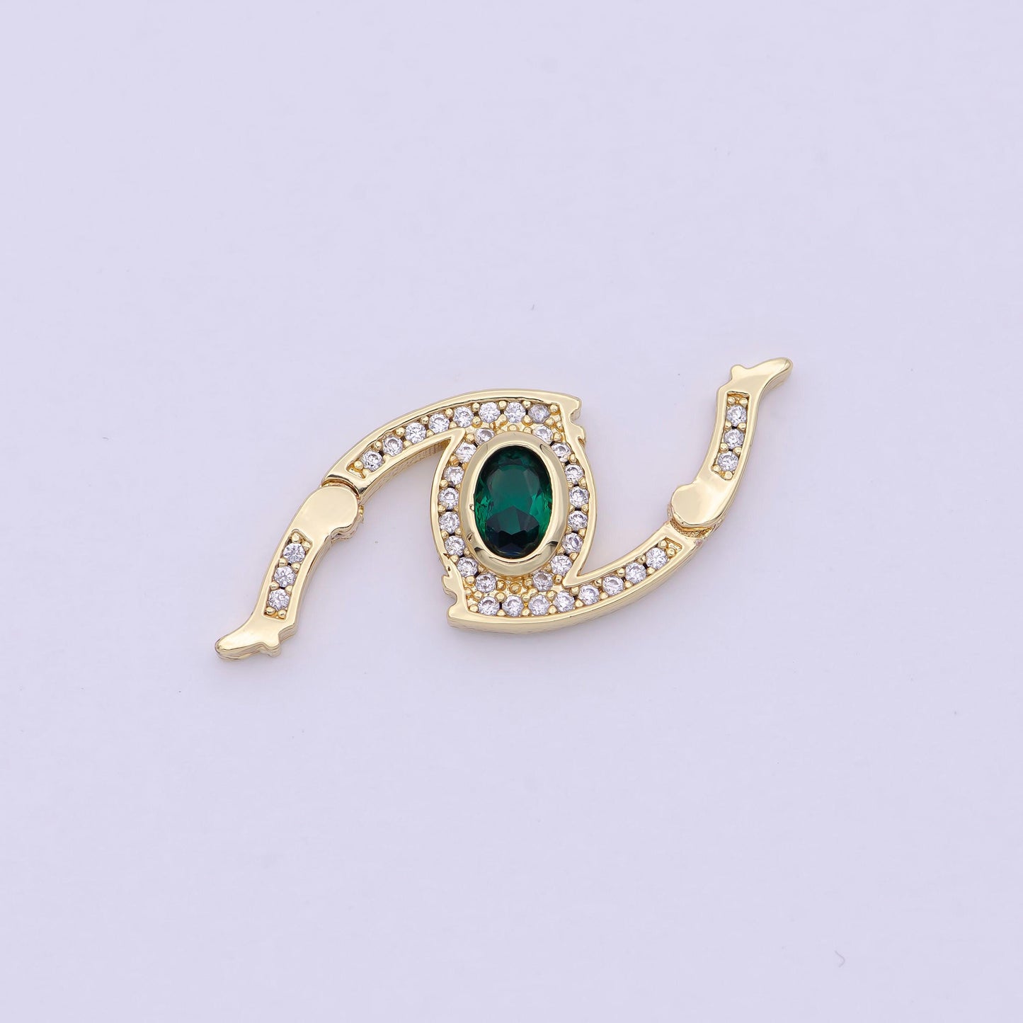 Mini 24k gold cz micro pave clasp evil eye lock clasp, interlock micro pave clasp fastener for bracelet necklace connector clasp l-566 l-567