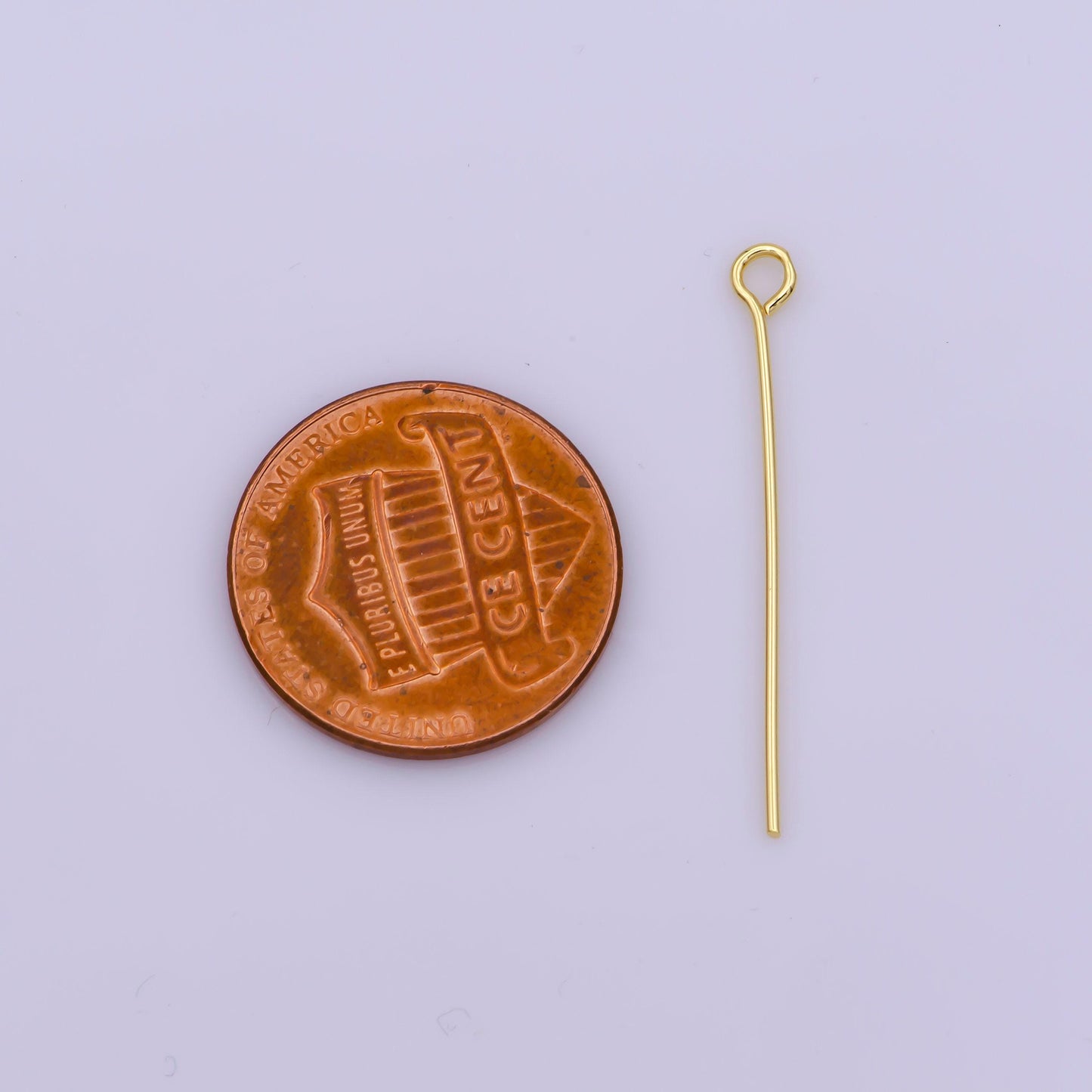 Gold eye pin, 0.7 mm (21 gauge) by 20 mm, 30 mm, 35 mm, open eyepins headpins jewelry making craft supply diy finding | l-549 l-537 l-538