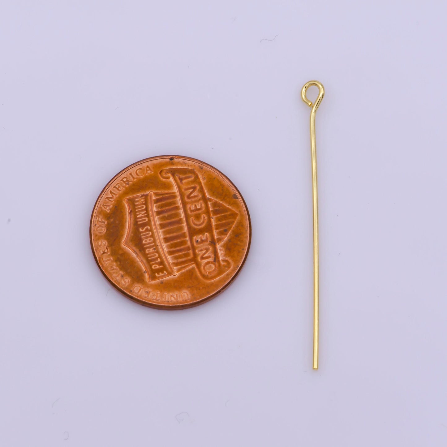 Gold eye pin, 0.7 mm (21 gauge) by 20 mm, 30 mm, 35 mm, open eyepins headpins jewelry making craft supply diy finding | l-549 l-537 l-538