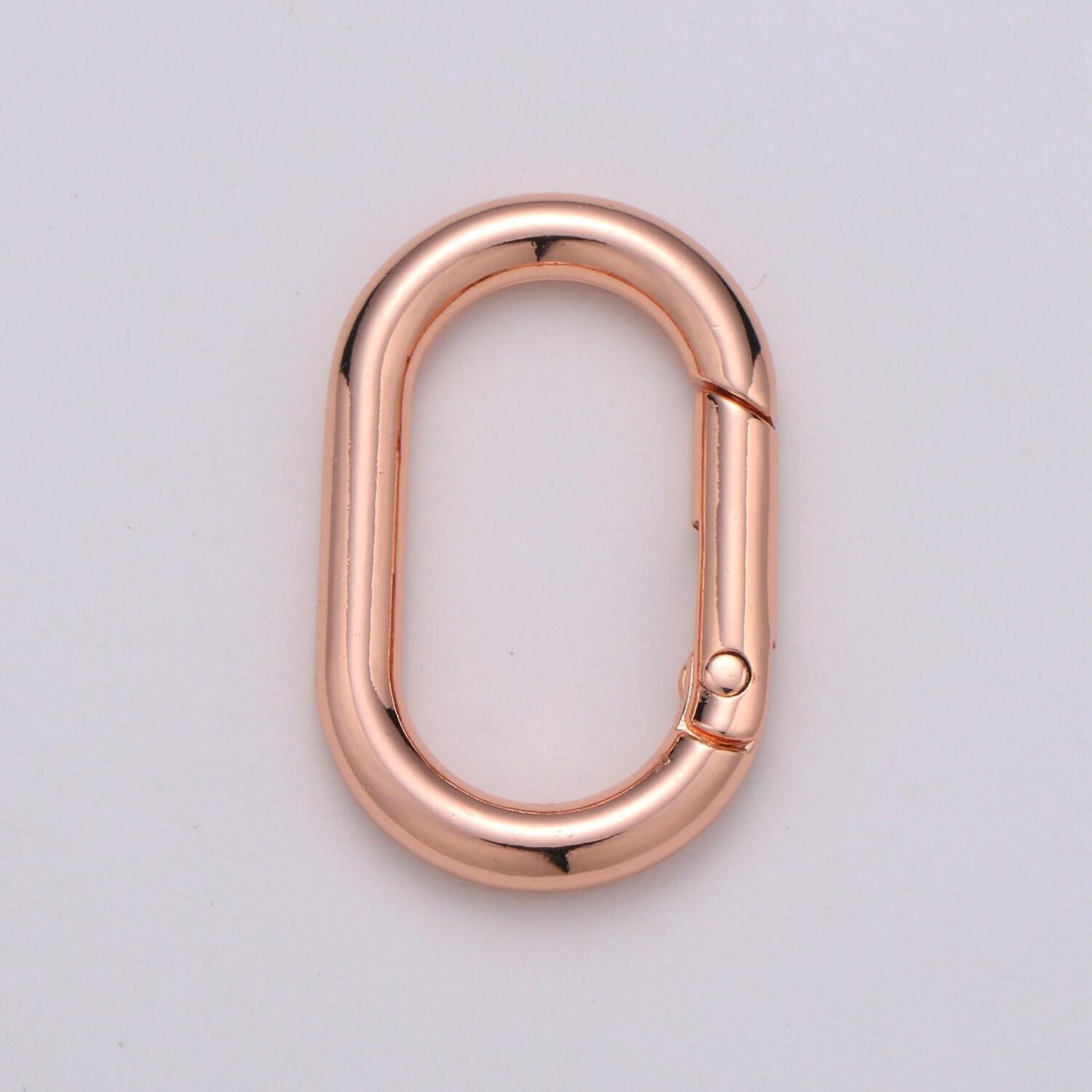 1x chunky gold spring gate ring, push gate ring, 24x38mm oval ring, charm holder 24k gold filled clasp for link chain connector