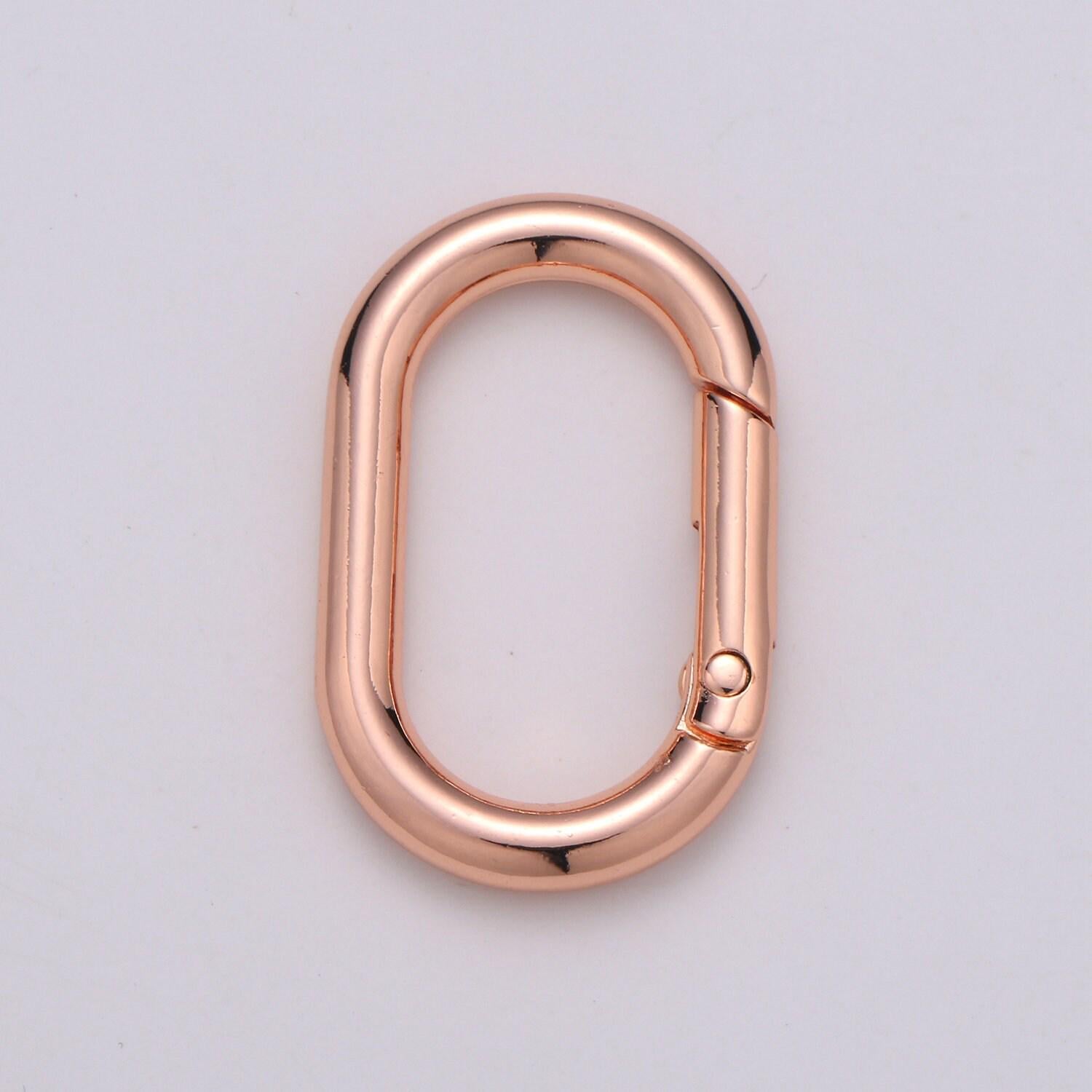 1x chunky gold spring gate ring, push gate ring, 24x38mm oval ring, charm holder 24k gold filled clasp for link chain connector