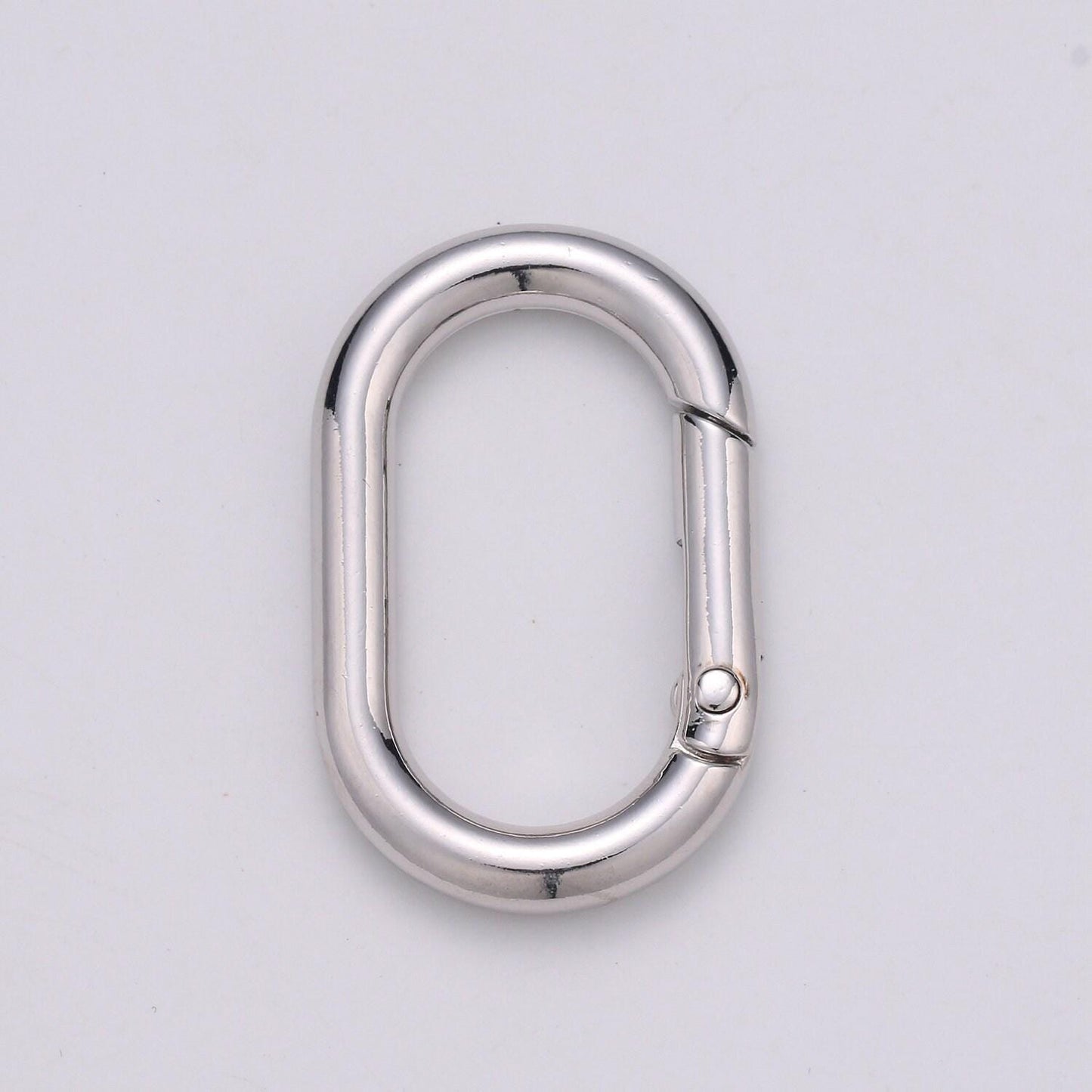 1x chunky gold spring gate ring, push gate ring, 24x38mm oval ring, charm holder 24k gold filled clasp for link chain connector