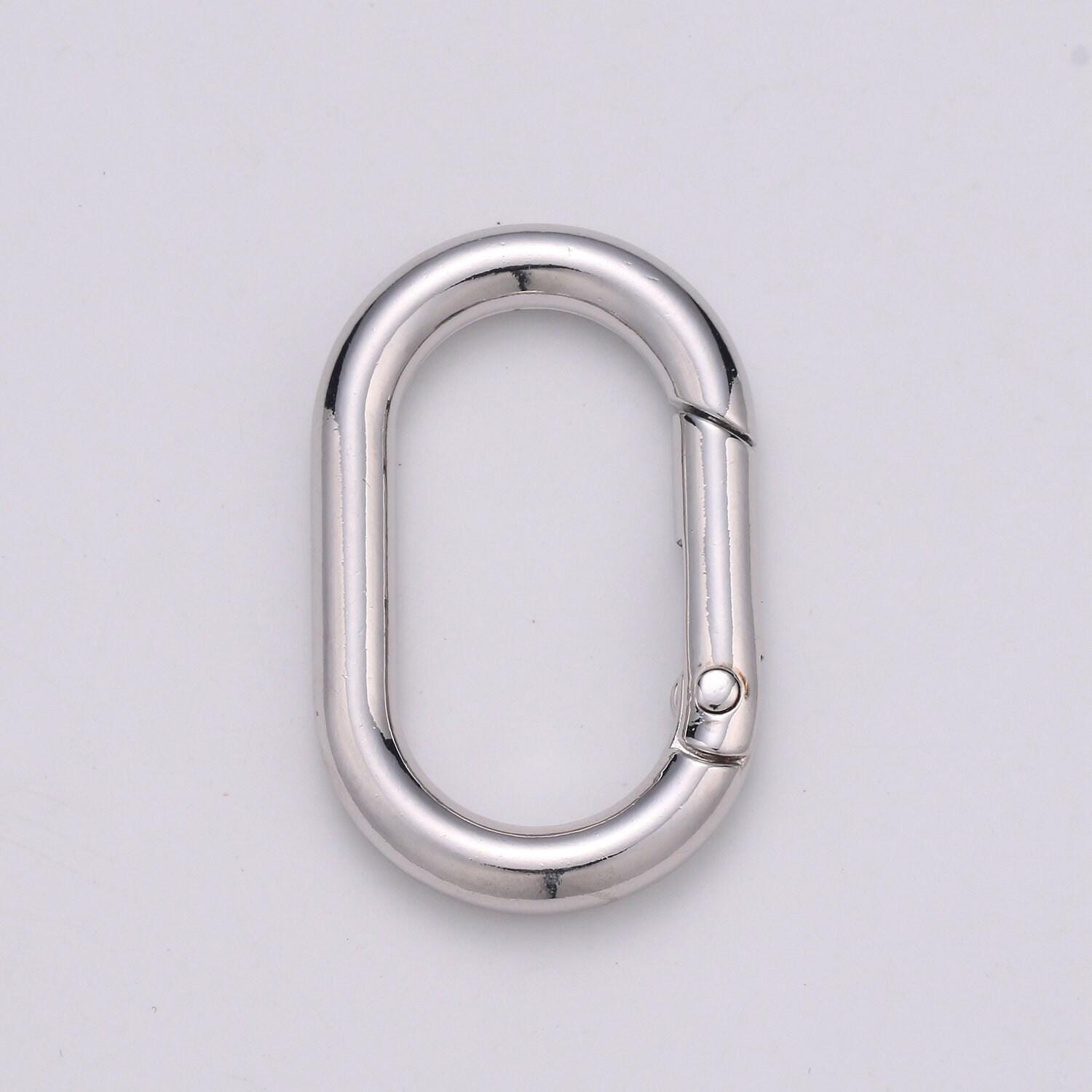 1x chunky gold spring gate ring, push gate ring, 24x38mm oval ring, charm holder 24k gold filled clasp for link chain connector