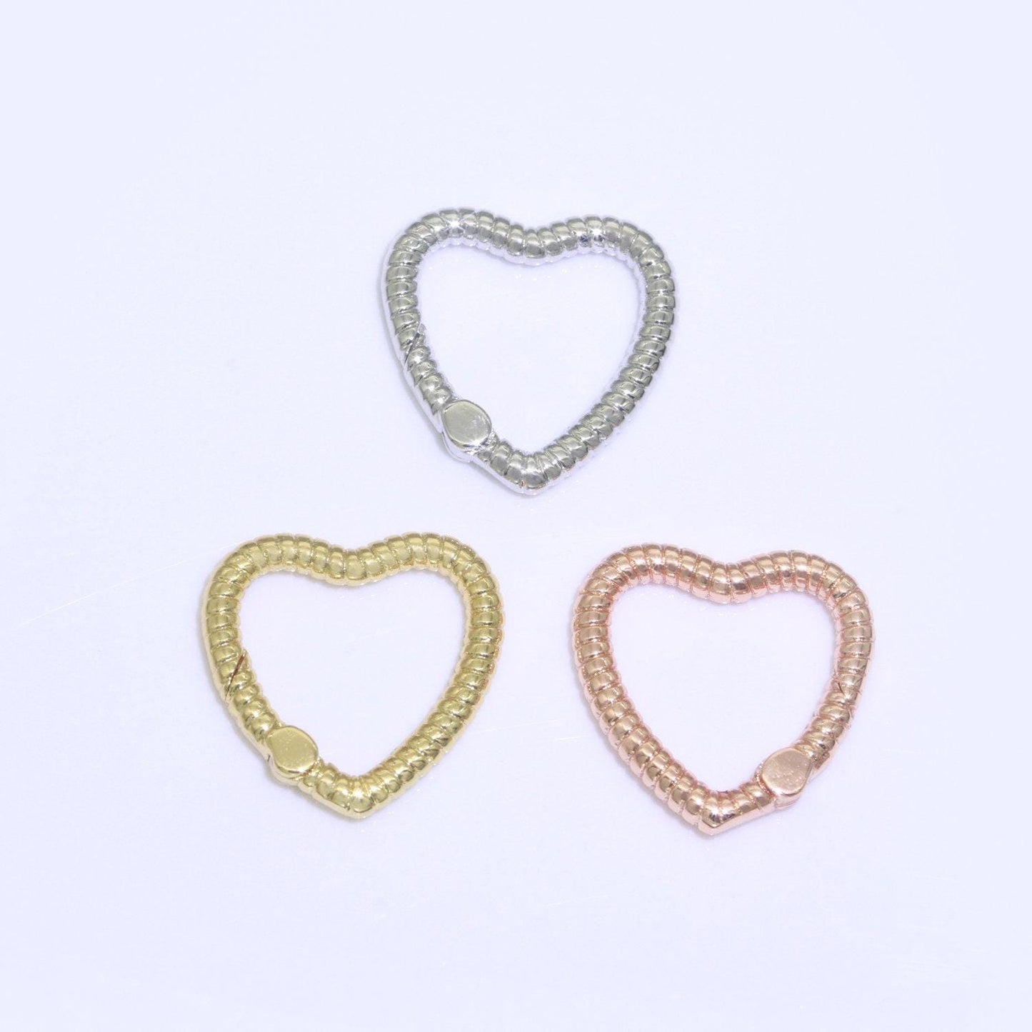 16mm heart gold spring buckle metal snap clasp spring gate ring, trigger round ring, snap clasp hook for jewelry supply