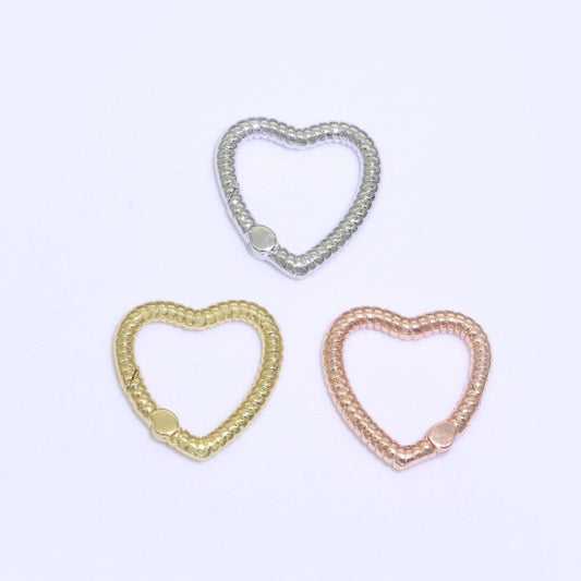 16mm heart gold spring buckle metal snap clasp spring gate ring, trigger round ring, snap clasp hook for jewelry supply