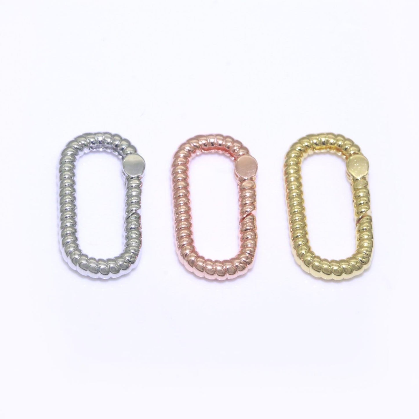 1x twisted gold spring gate ring, 18.8 mm marine rope push gate ring, charm holder clasp for connector bracelet end clasp rose gold silver