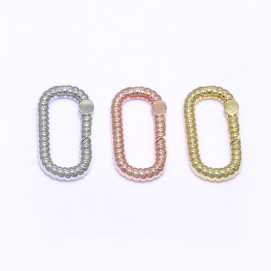 1x twisted gold spring gate ring, 18.8 mm marine rope push gate ring, charm holder clasp for connector bracelet end clasp rose gold silver