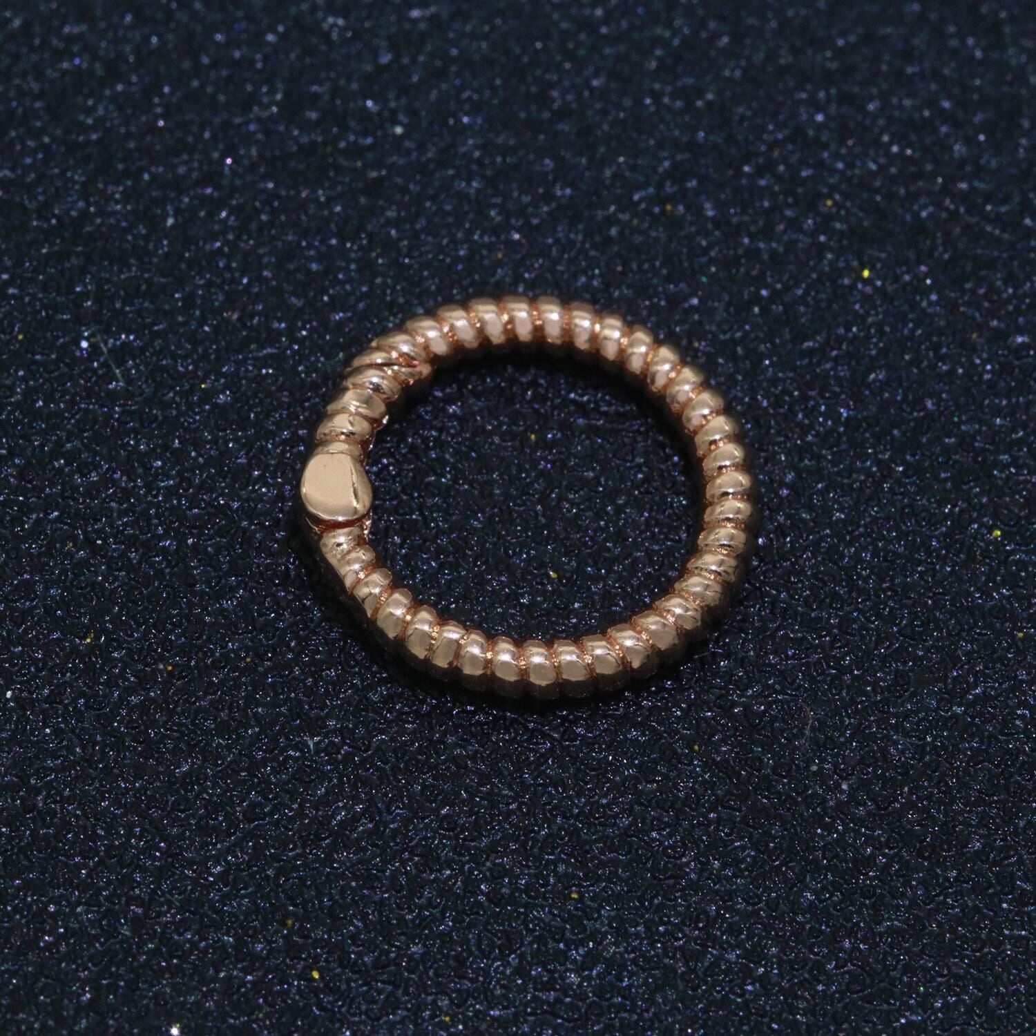 1x twisted gold spring gate ring, 16 mm marine rope push gate ring, charm holder clasp for connector bracelet end clasp rose gold silver