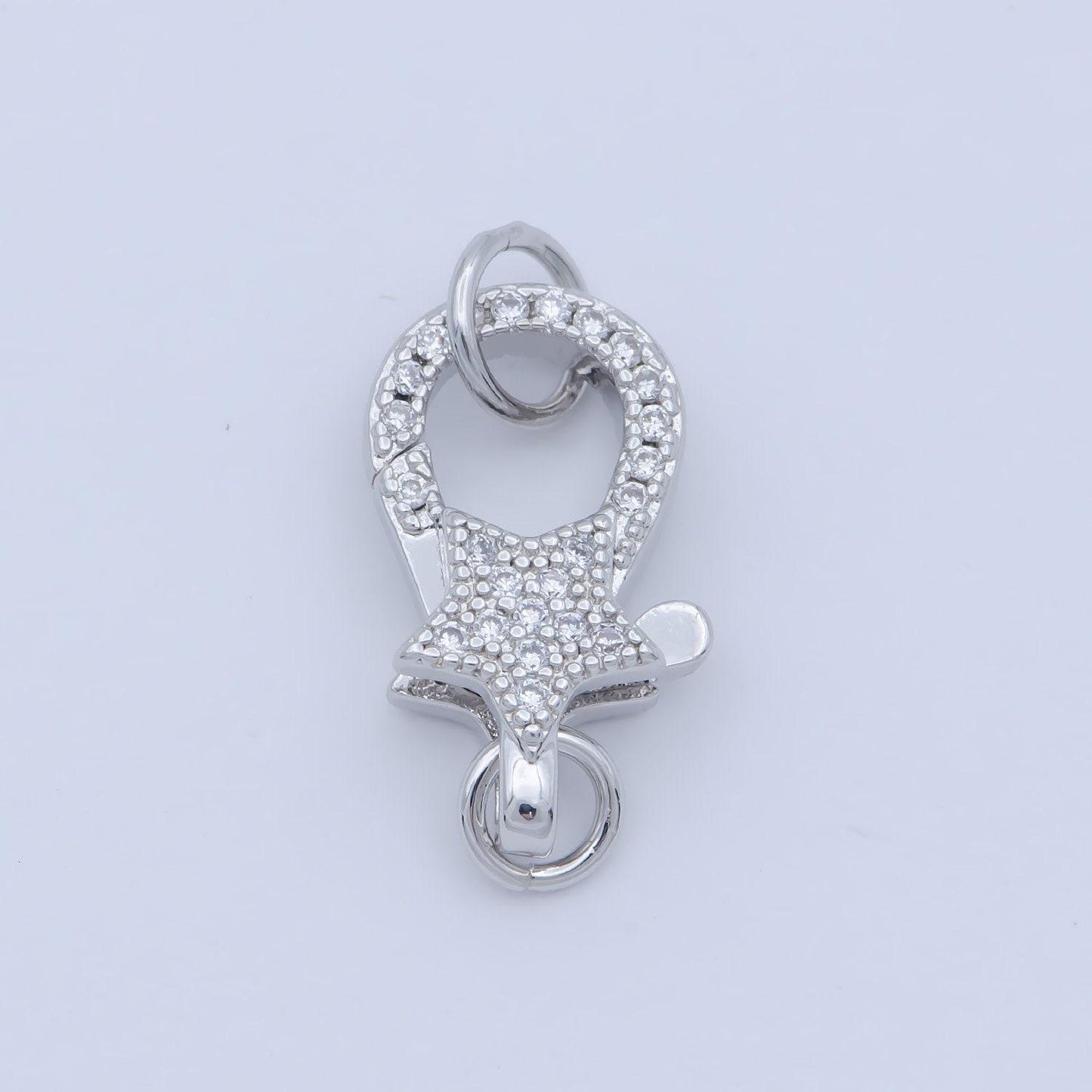 14k gold fill star clasp for bracelet necklace buckle micro paved , cz cubic lobster clasp fastener for beading supplies component