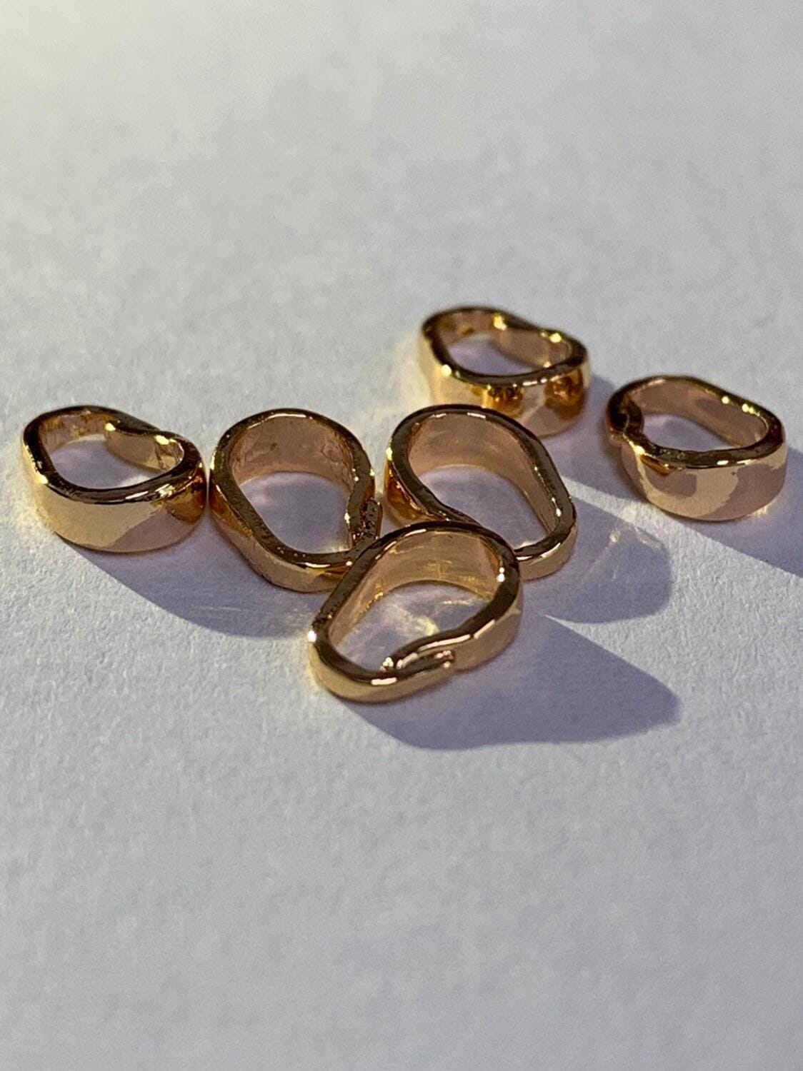 5 pcs. necklace bail 7.2mm x 2.3mm 14k, 18k, 24k gold plated, jewelry making supplies, 517