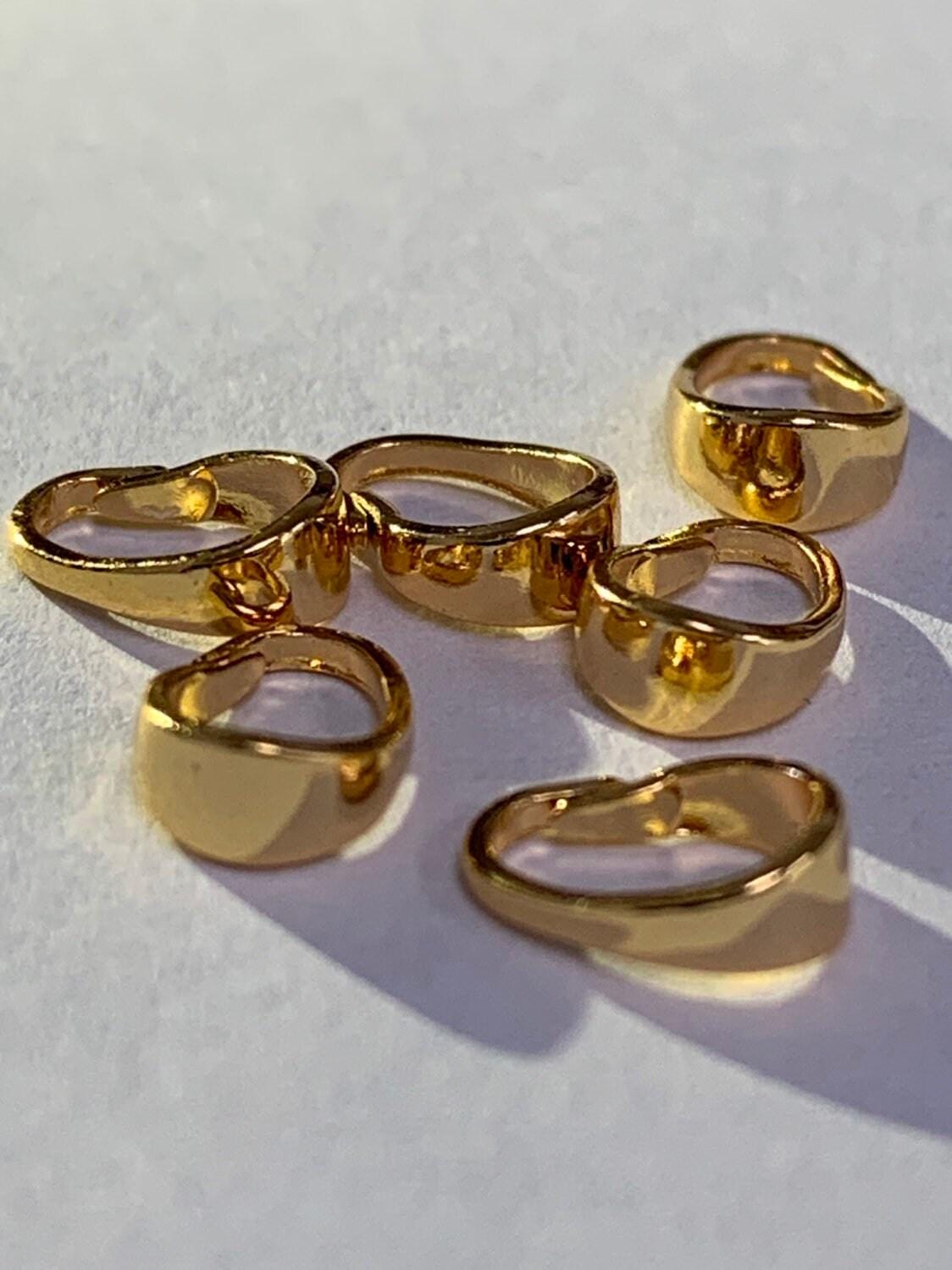 5 pcs. necklace bail 7.2mm x 2.3mm 14k, 18k, 24k gold plated, jewelry making supplies, 517