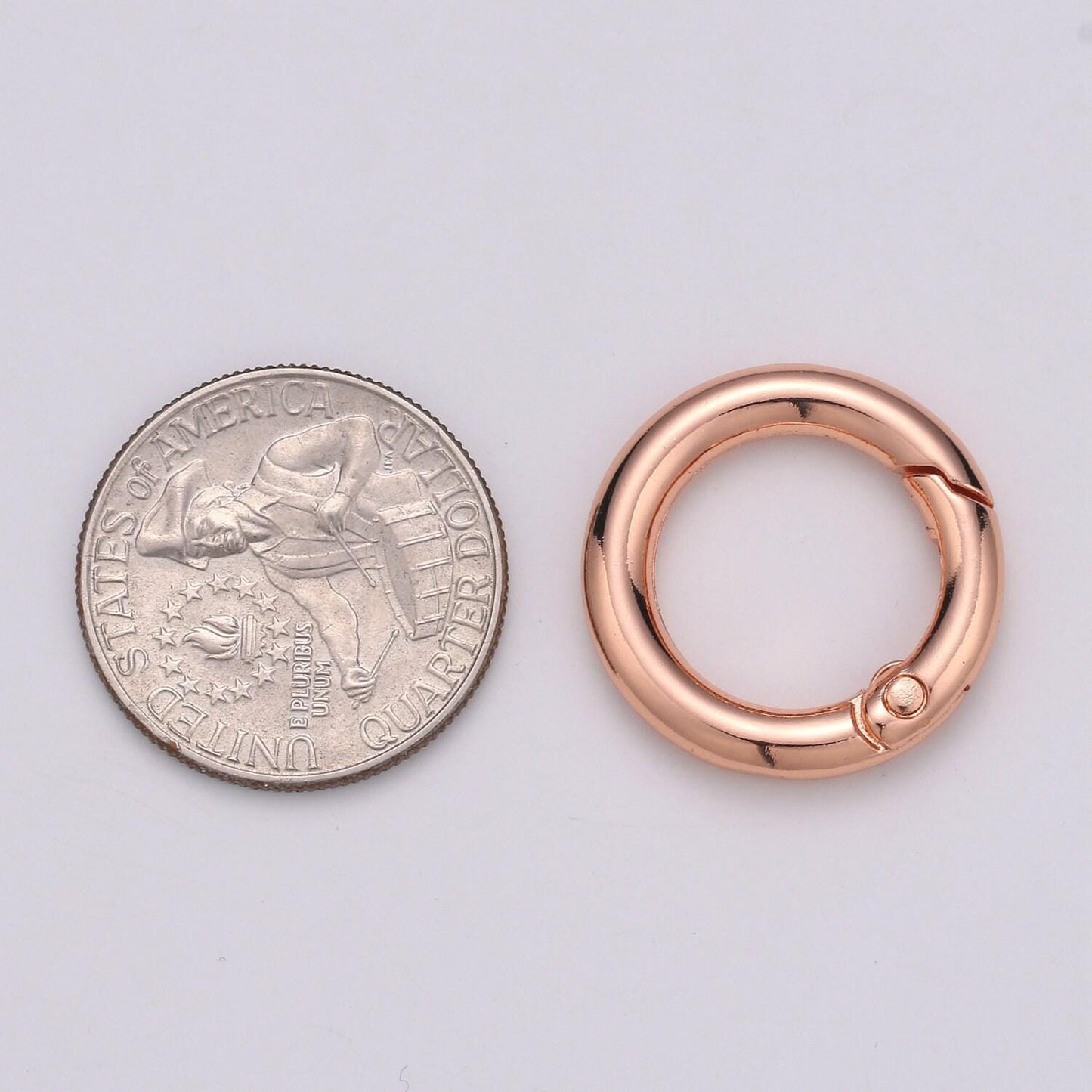 Gold spring gate ring,push gate ring, 24mm diameter ring charm holder rose gold black gun metal silver clasp connector charm holder l-36-l39