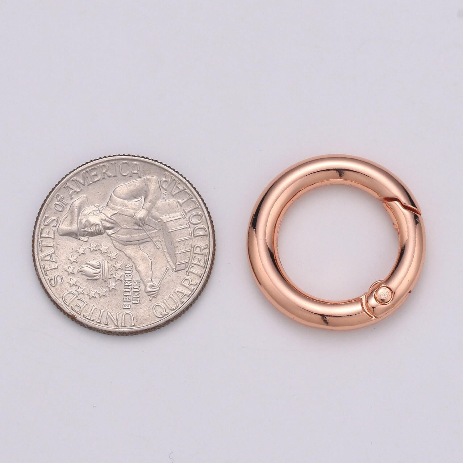 Gold spring gate ring,push gate ring, 24mm diameter ring charm holder rose gold black gun metal silver clasp connector charm holder l-36-l39