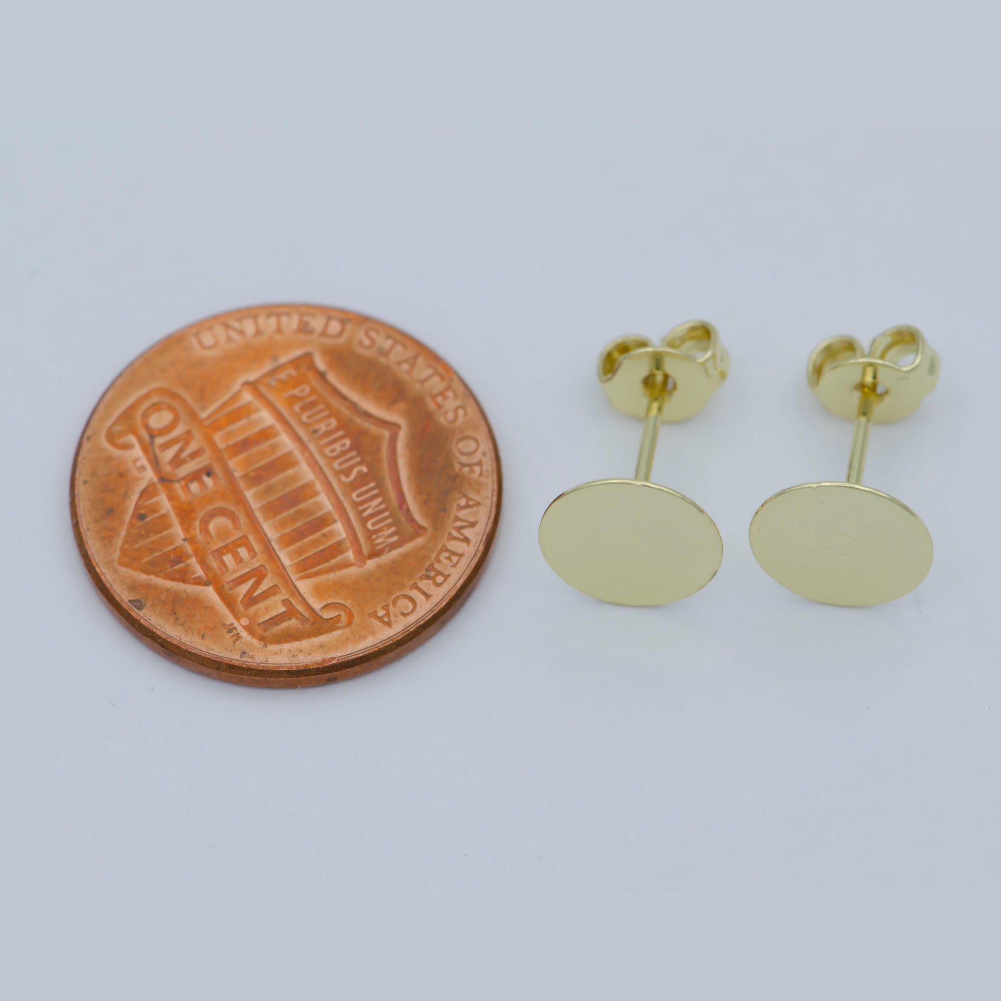 6mm, 8mm,10mm round gold earrings •gold stud earrings •circle stud round tack disc •14k gold filled geo round earrings post stud, l-391 -393