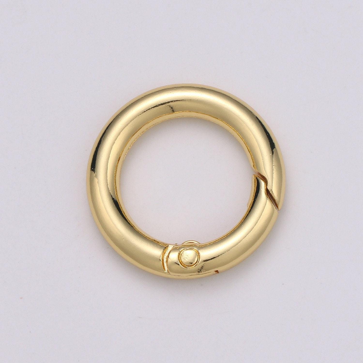 Gold spring gate ring,push gate ring, 24mm diameter ring charm holder rose gold black gun metal silver clasp connector charm holder l-36-l39