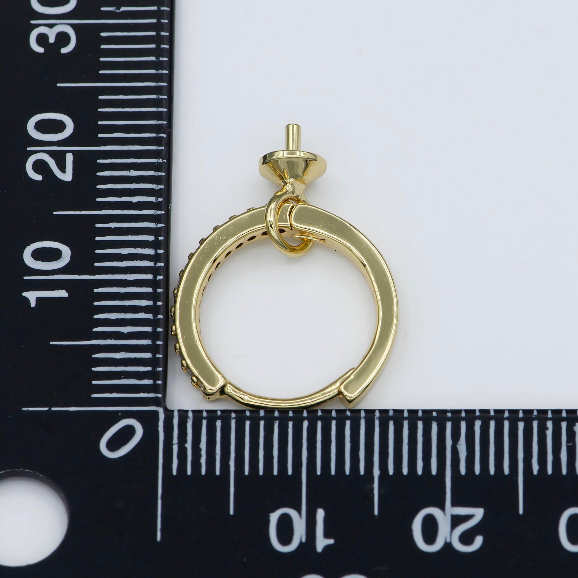 Gold filled lever back earring setting for half drilled pearl mounts diy earring drop bail, peg pearl findings wholesale l-387